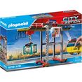 playmobil constructie-speelset portaalkraan met containers (70770), city action made in germany (94 stuks) multicolor