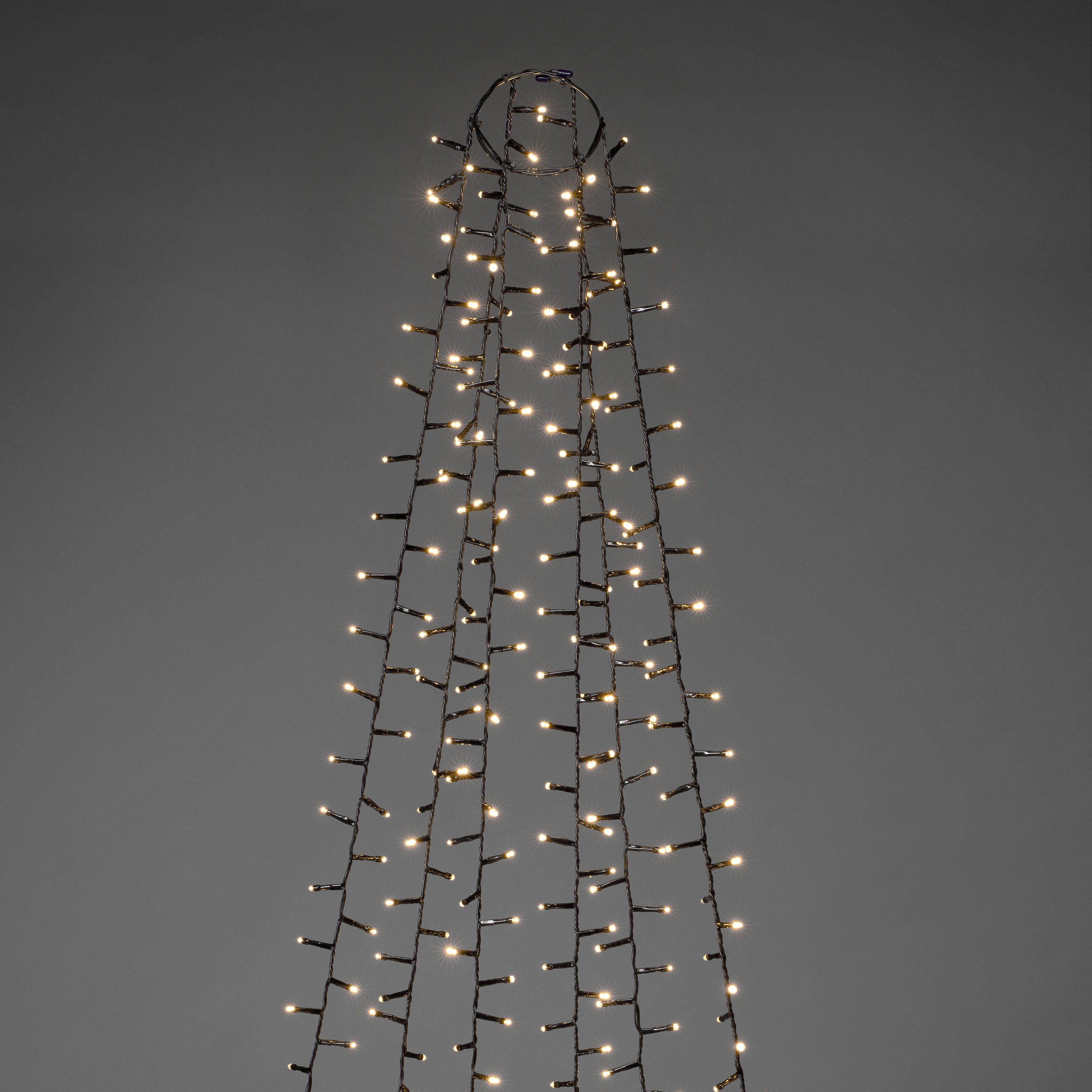 KONSTSMIDE Led-boomverlichting Kerstversiering buiten, kerstversiering Micro-led Compactlights lichtsnoer met ring, 6 strengen à 180 dioden (1 stuk)