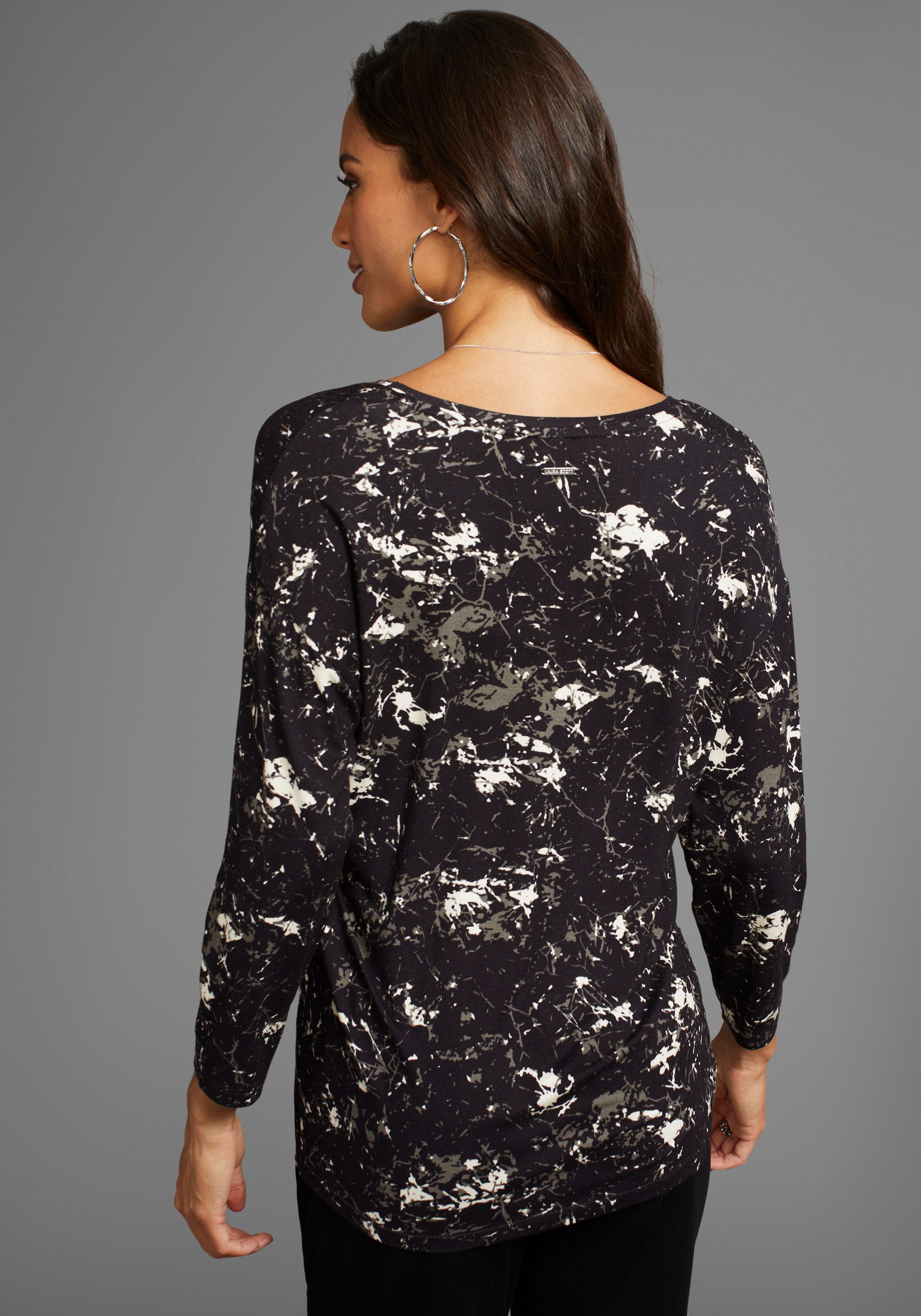 Laura Scott Shirt met 3/4-mouwen casual gesneden, bedrukt, v-hals