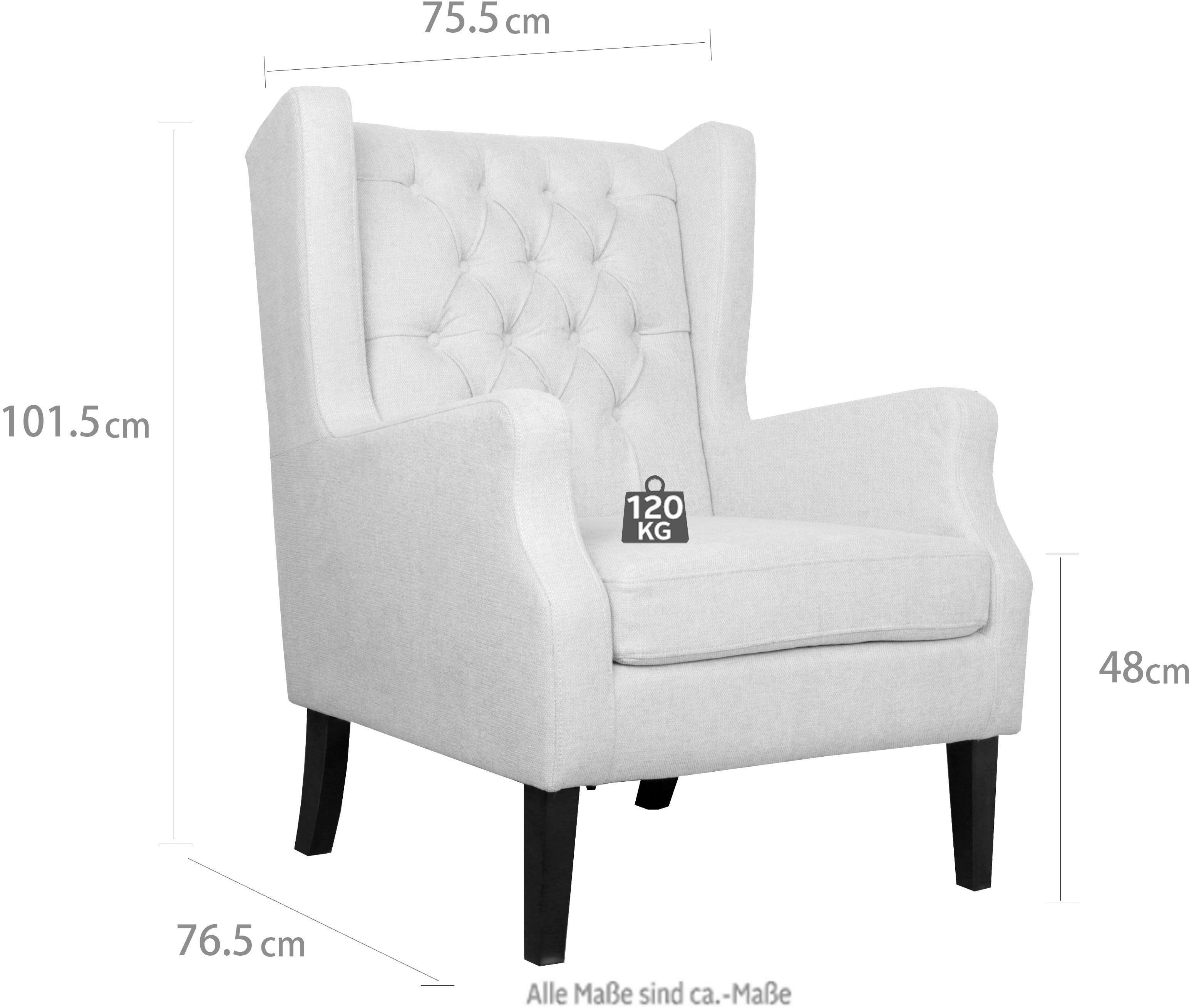 Timbers Fauteuil Newark Capitonnage, 3 kleuren
