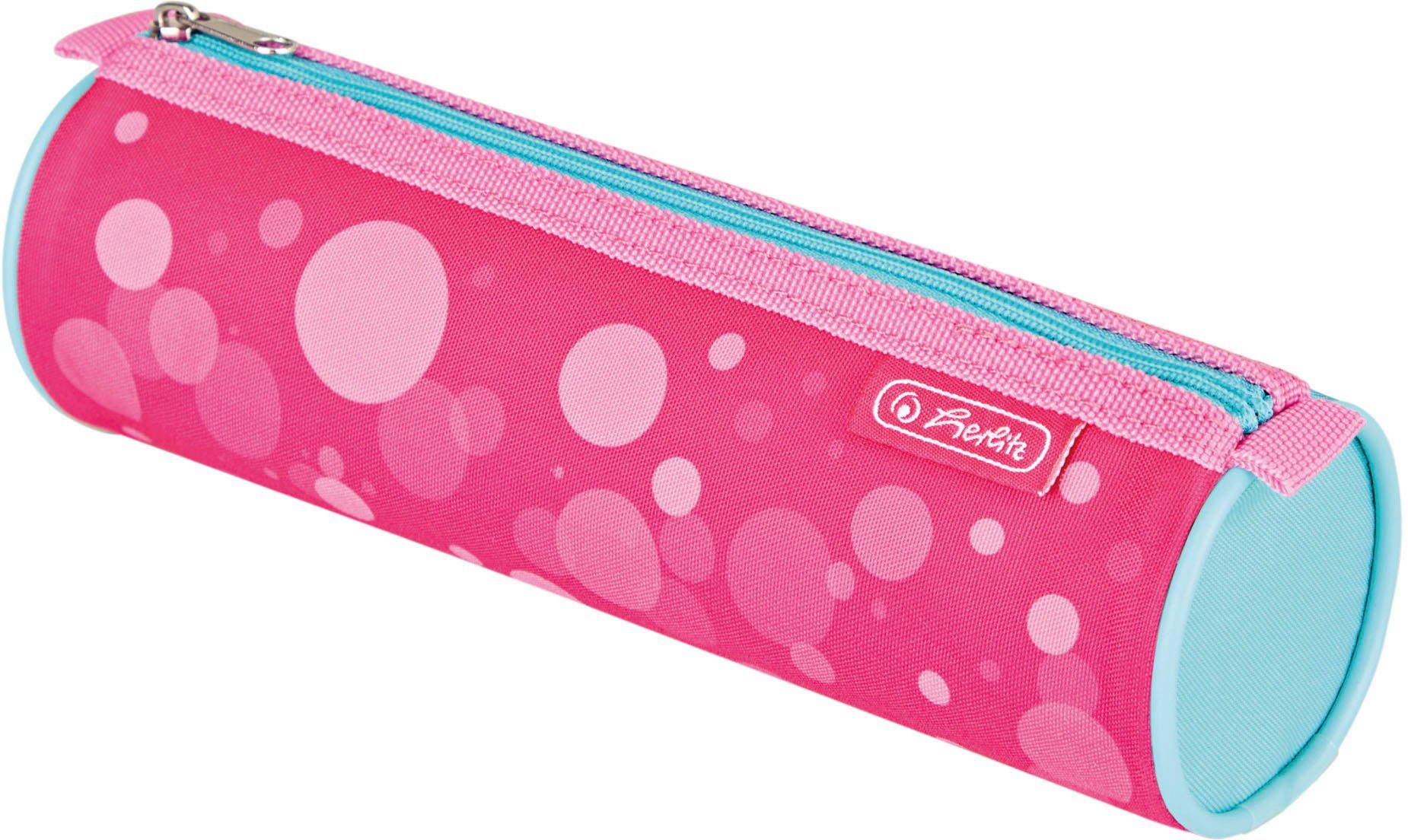 Herlitz Schoolrugzak SoftLight Plus GREENline, Pink Bubbles met afneembare applicatie en vilten hanger (set, 7-delig)