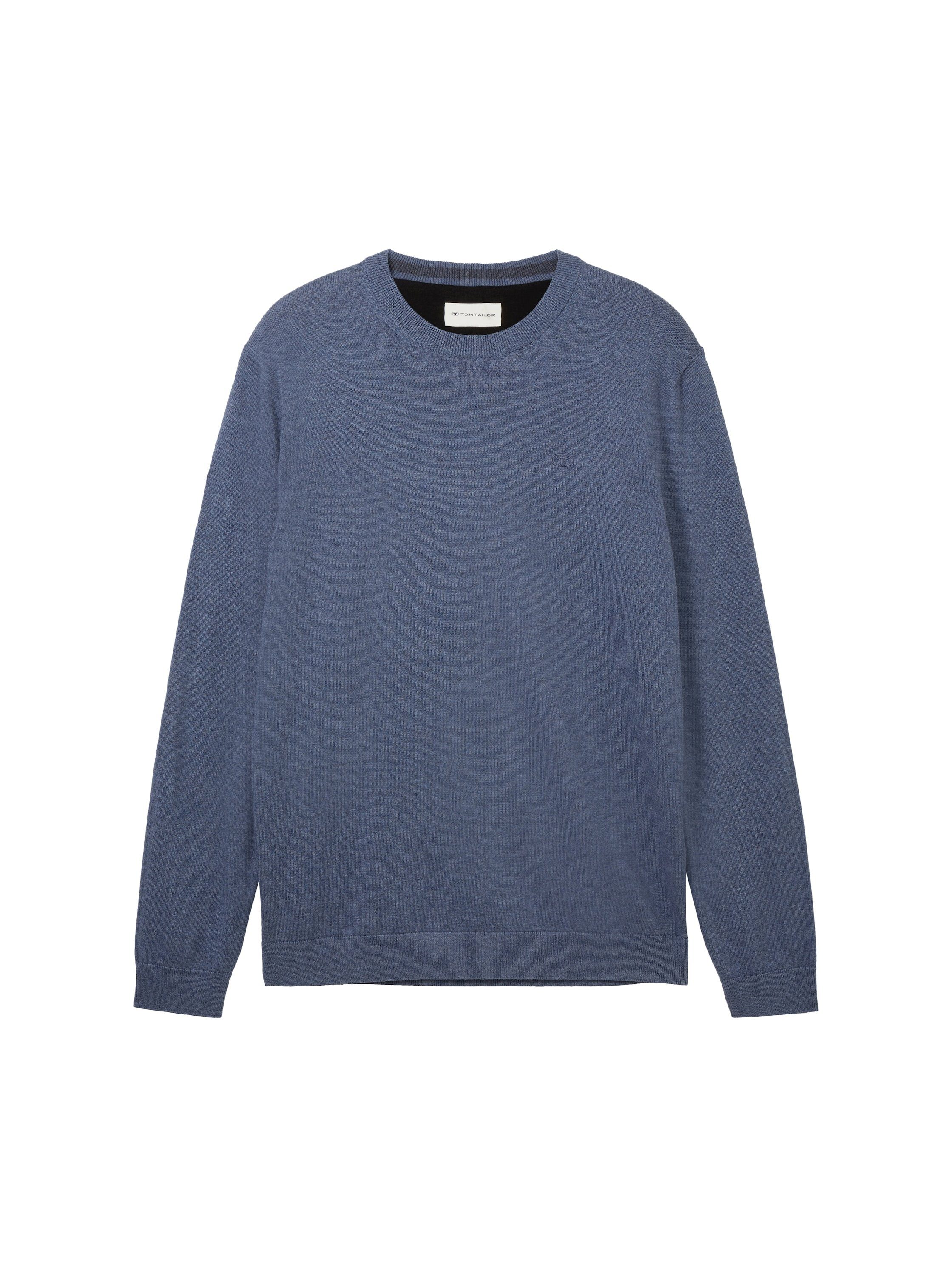 Tom Tailor Trui met ronde hals met geborduurd logo