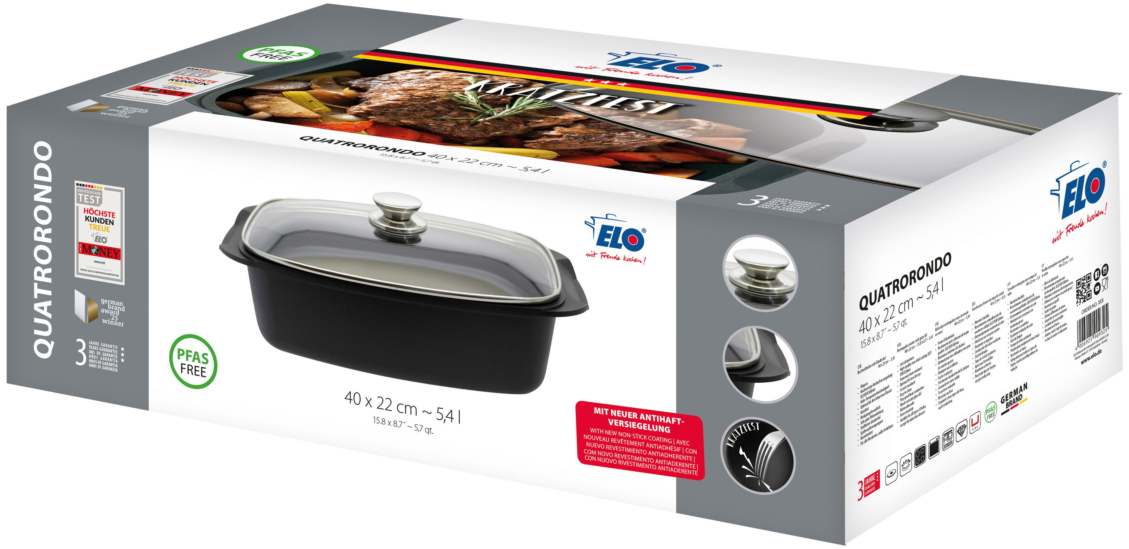 Elo Basic Braadpan Universele braadpan Quatrorondo, aluminium gietijzer 32cm