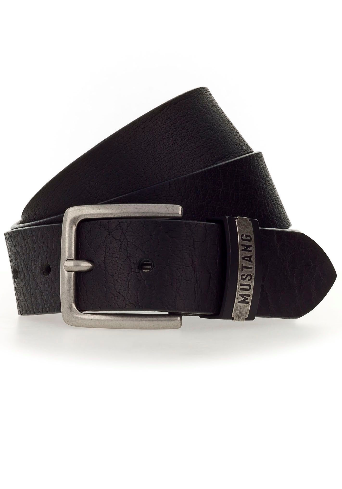 MUSTANG Leren riem heren riemen maat 90 zwart
