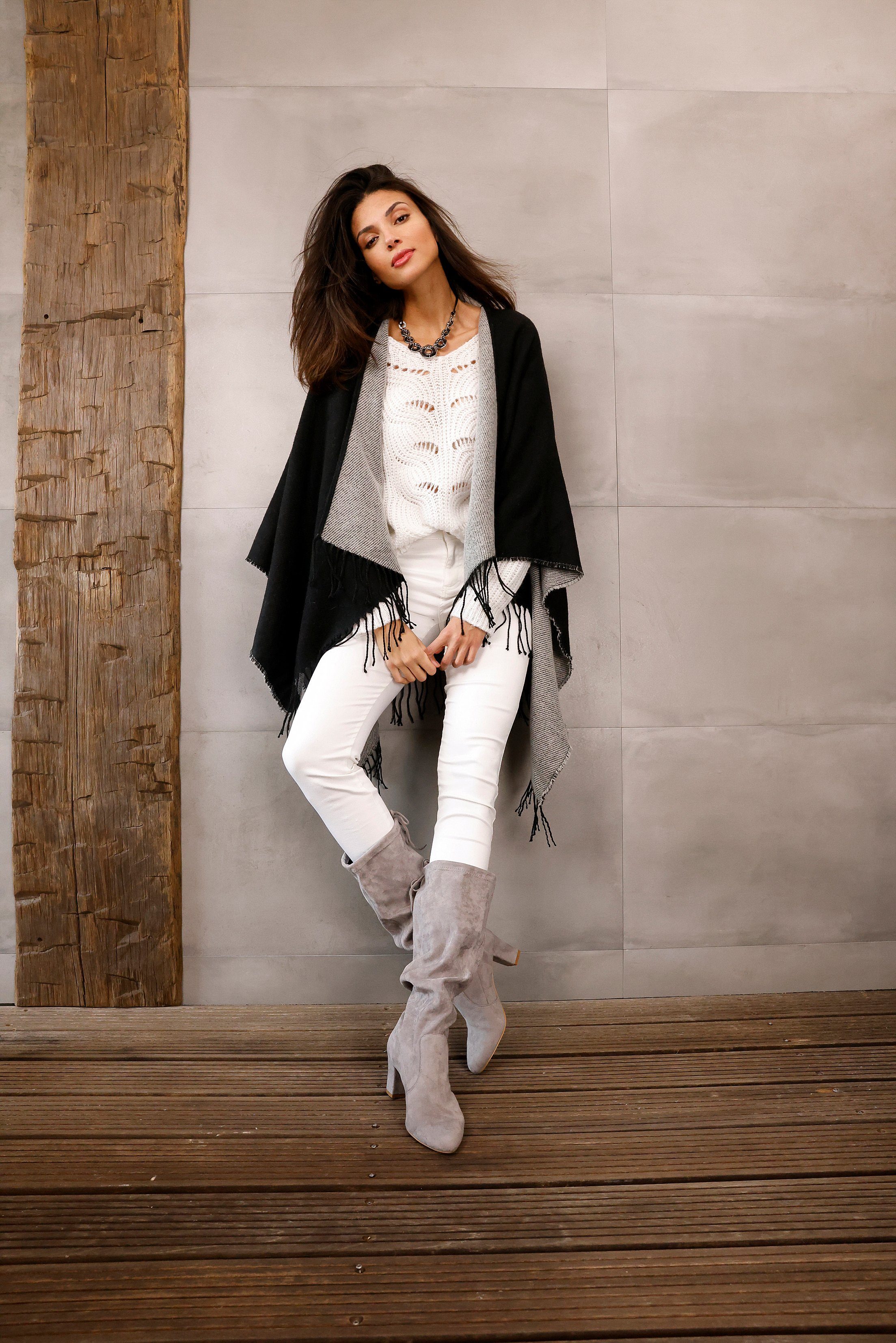 Lascana Instaplaarzen Slip-on boots, slouchy boots, slip-on, stretch & blokhak
