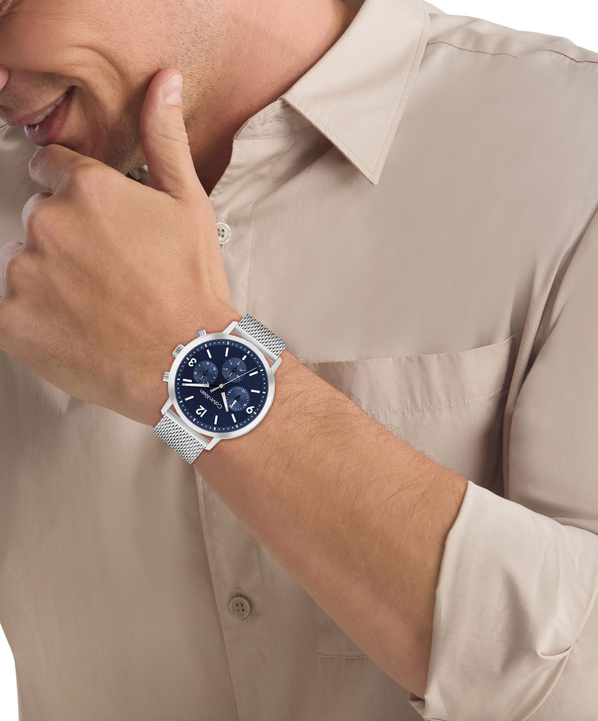 Calvin Klein Multifunctioneel horloge GAUGE Quartz horloge, armbanduhr, herenhorloge, datum, roestvrijstalen band