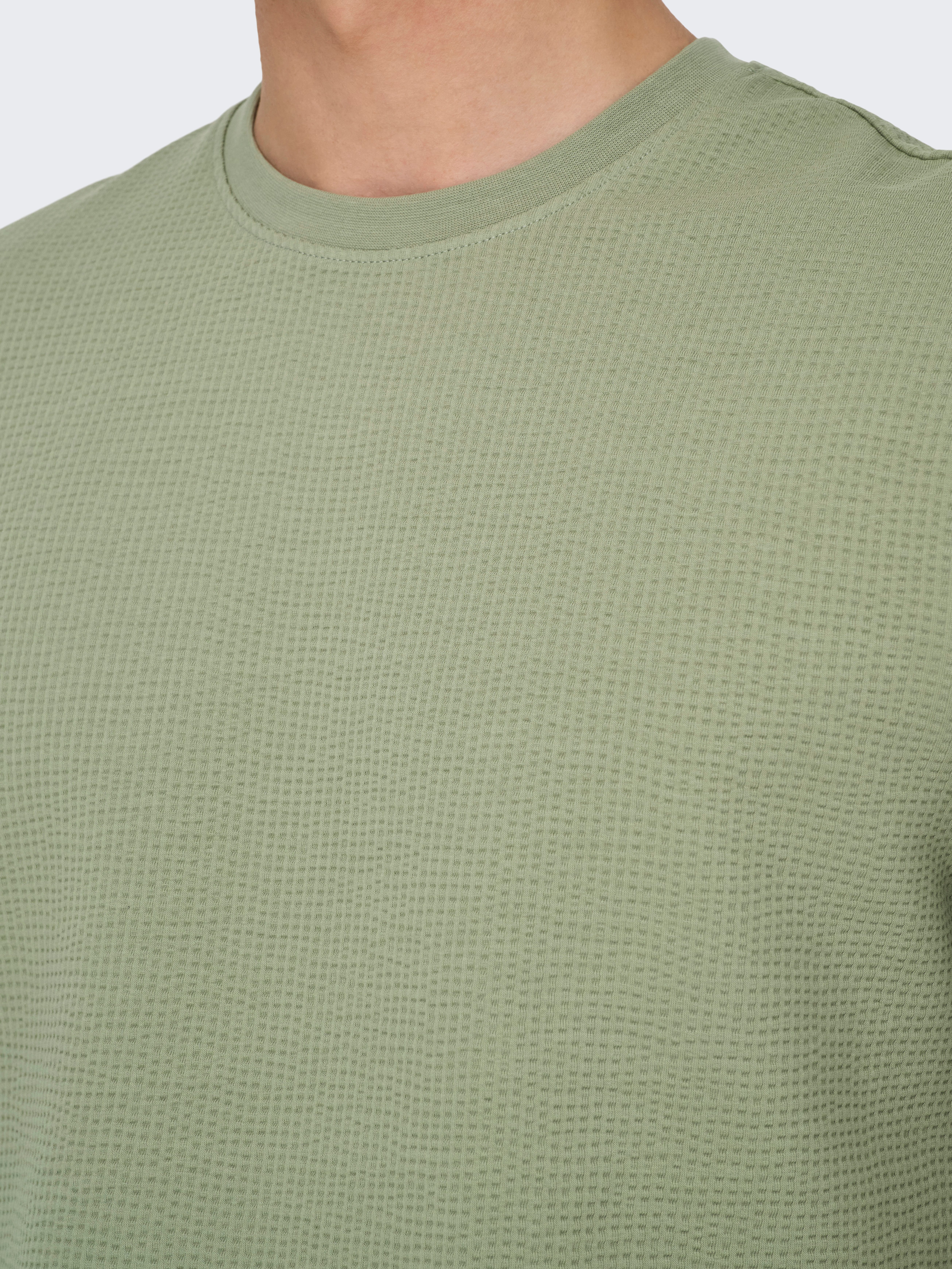 ONLY & SONS Shirt met ronde hals ONSKIAN LIFE REG SEERSUCKER SS TEE NOOS