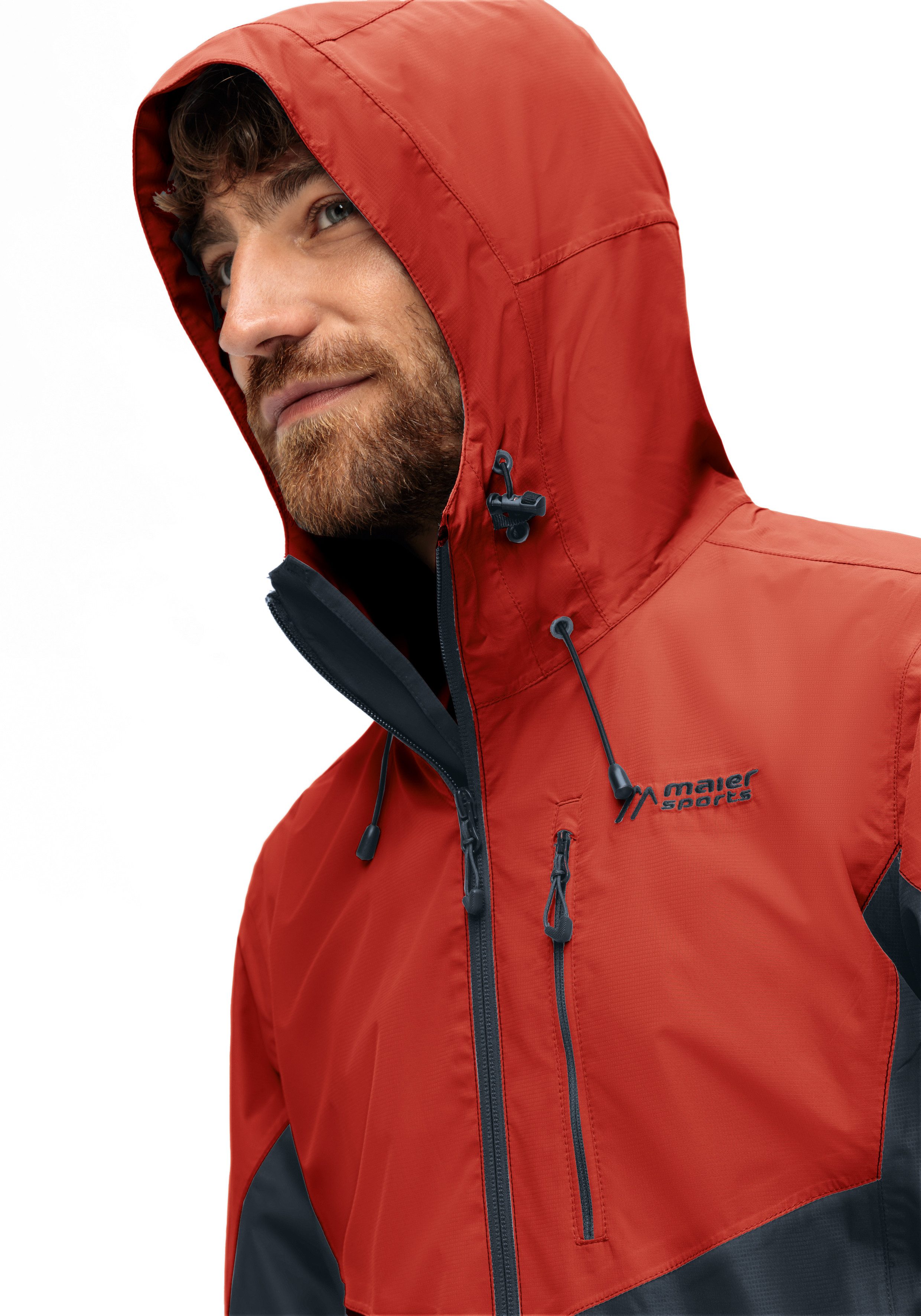 Maier Sports Outdoorjack Schlufterkopf M Heren jacke waterdicht, functionele jas met 3 buitenzakken + binnenzak