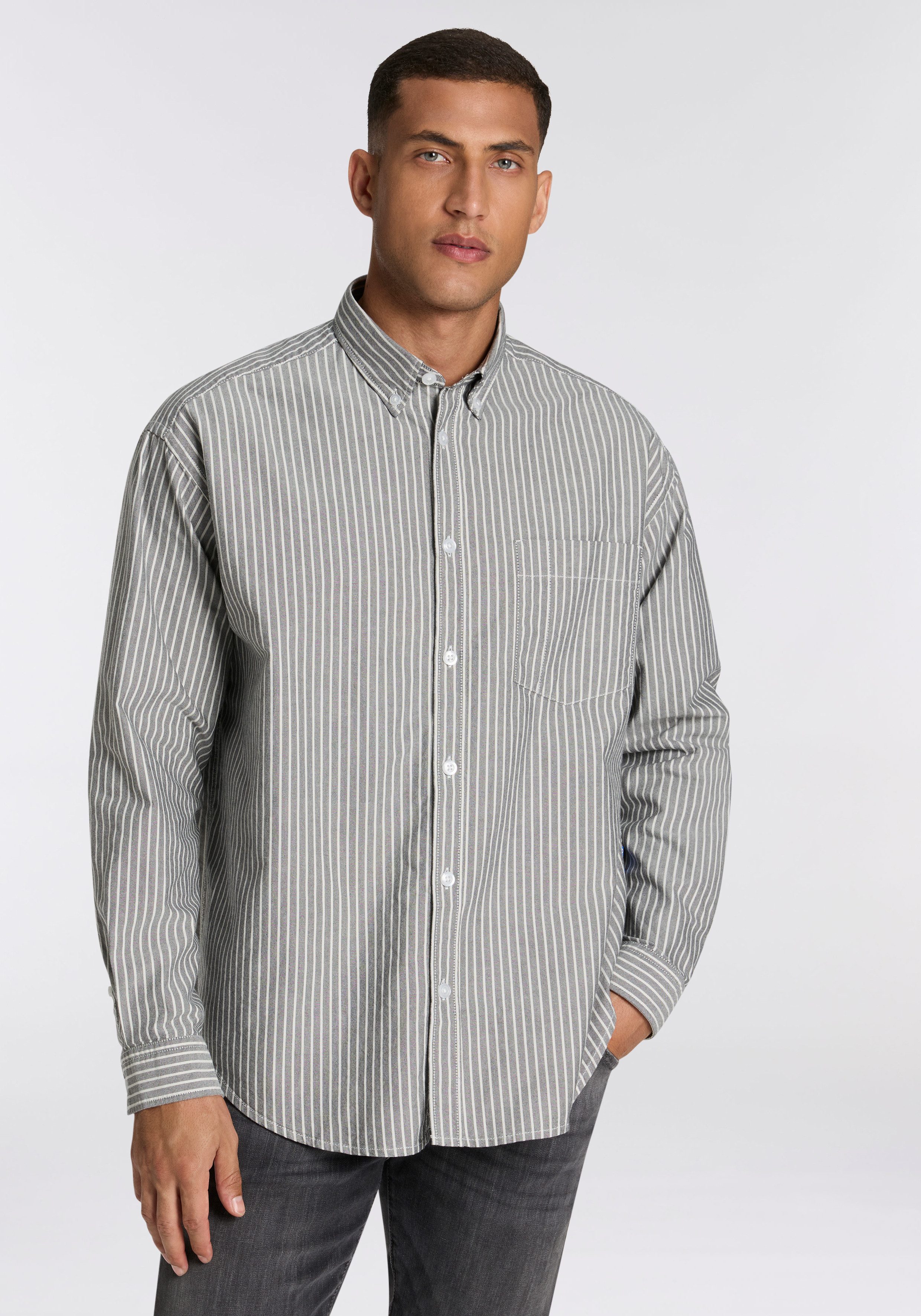 OTTO HUGO Blue Overhemd met lange mouwen Ebill oversized heren overhemden maat L wit