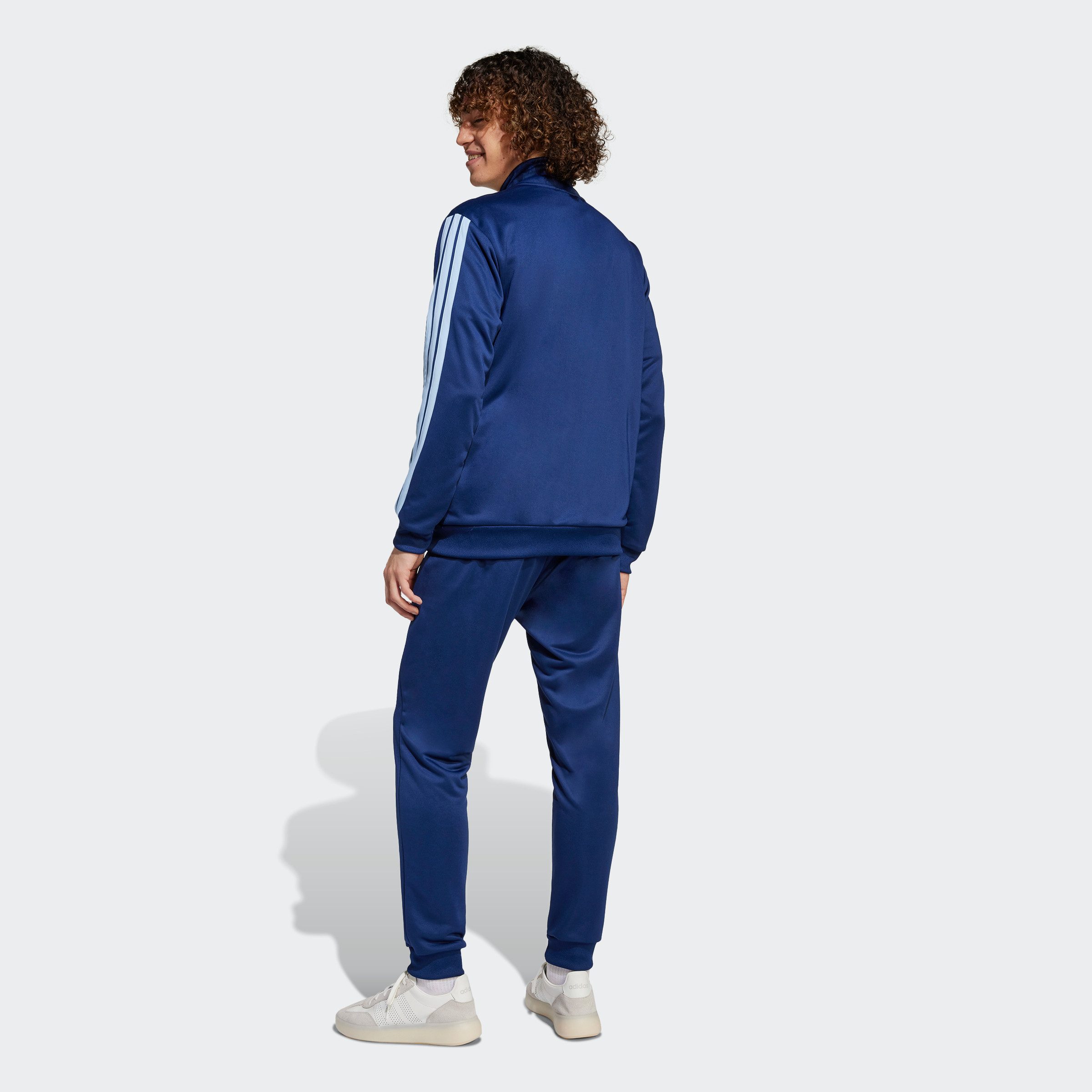 adidas Sportswear Trainingspak M 3S FT TT TS drie-strepen trainingspak van zacht french terry materiaal (2-delig)