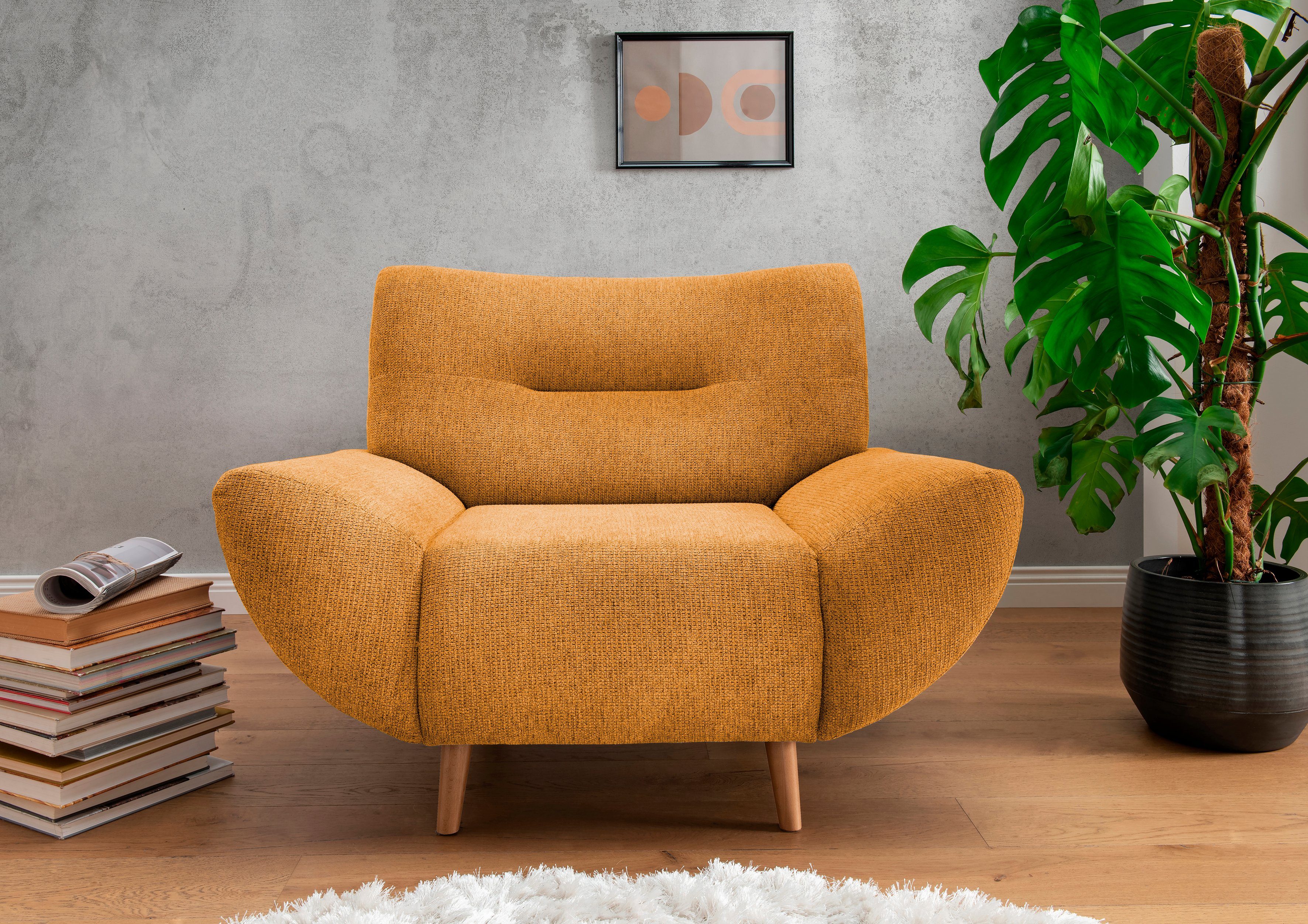 INOSIGN Fauteuil Drago vrij in de ruimte te plaatsen fauteuils goud(kleur)