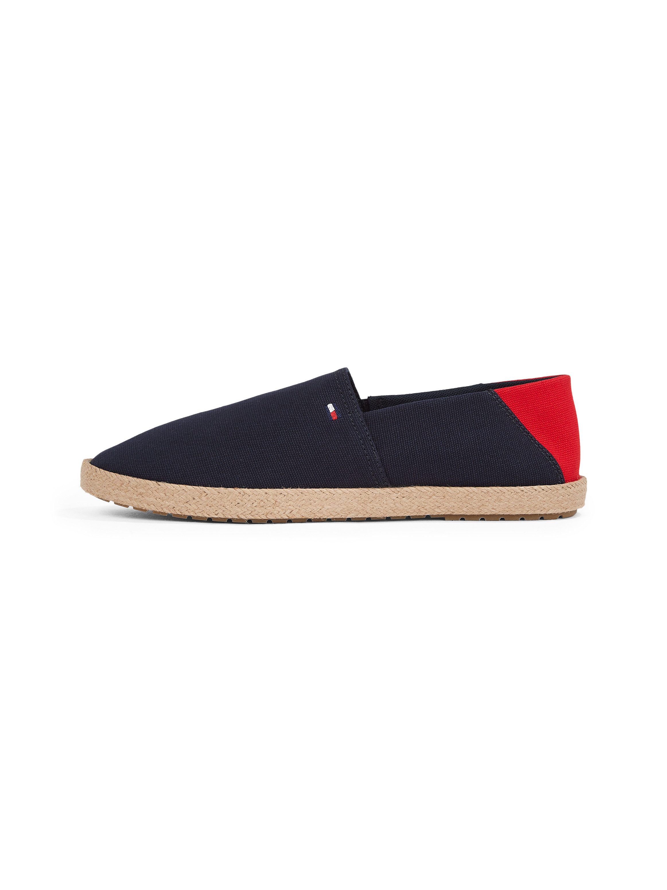 Tommy Hilfiger Instappers HILFIGER ESPADRILLE CORE TEXTILE , instapschoen, espadrilles, zomerschoen, contrastaccent op de hiel