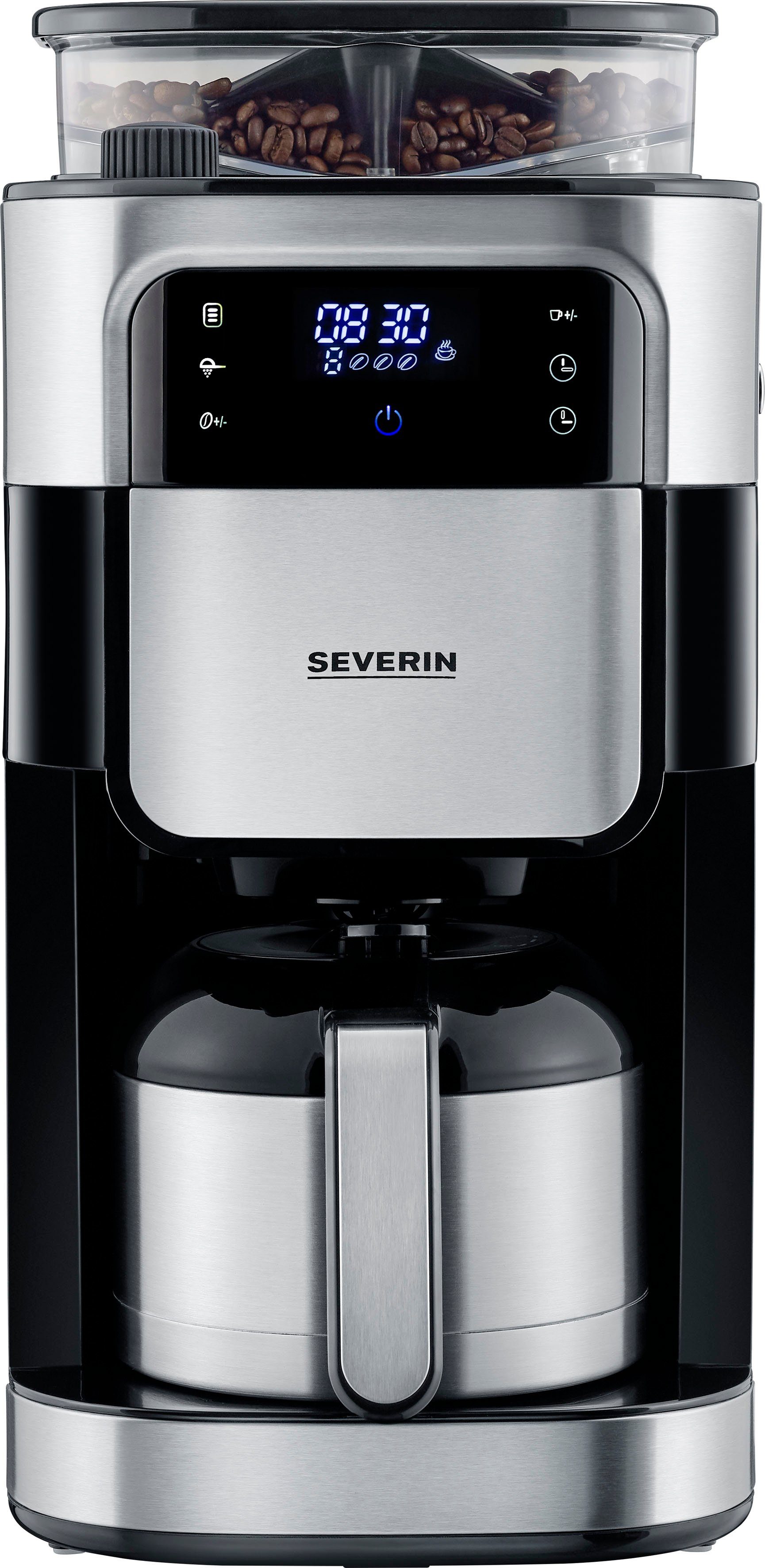 Severin Koffiezetapparaat met bonenmaler KA 4814, 1 l, met maalwerk, zwenkfilter, led-touchscreen, timerfunctie