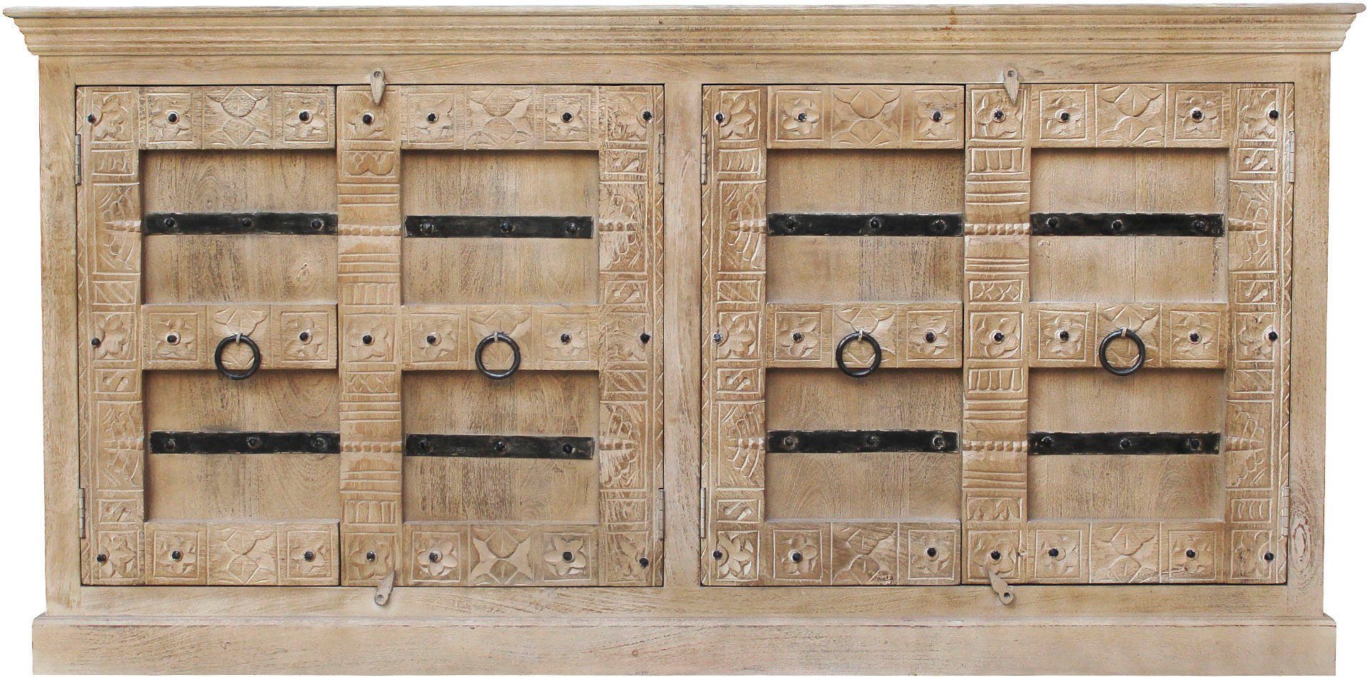 SIT Dressoir Daipur met luxueus houtsnijwerk dressoirs beige