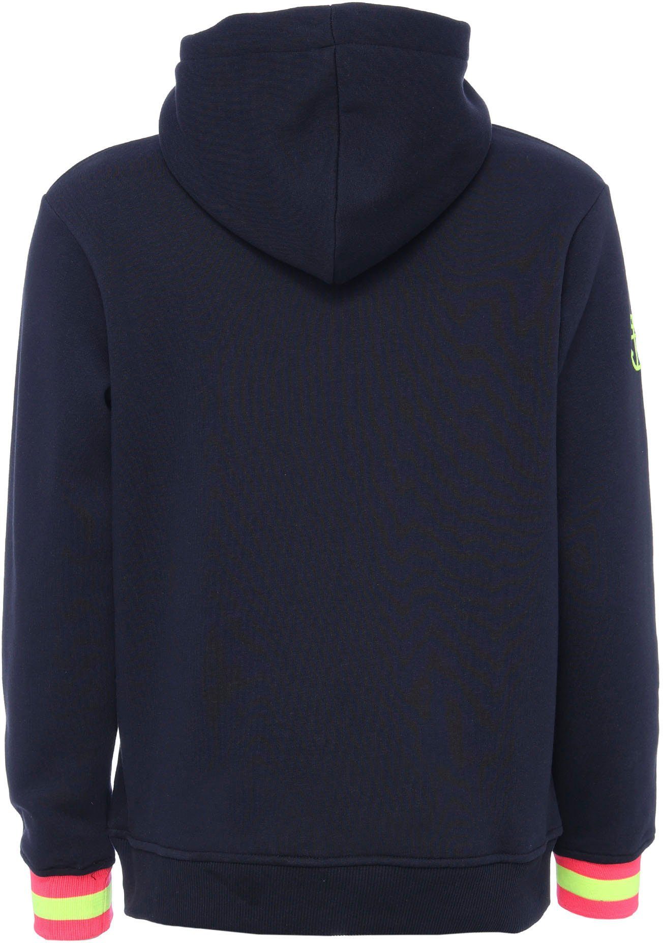 Zwillingsherz Hoodie met print "moin" en "anker" in neonkleuren
