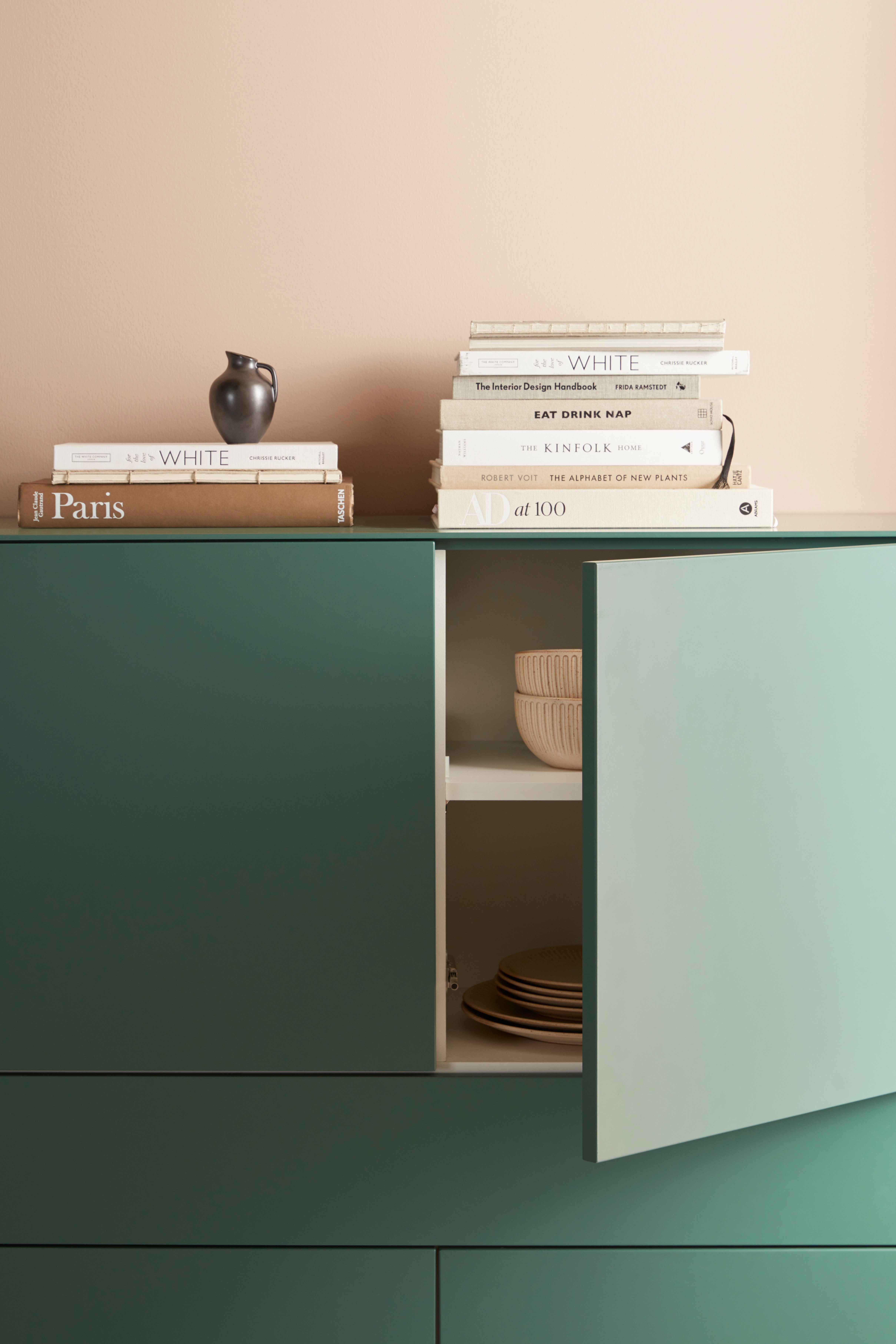 LeGer Home by Lena Gercke Highboard Essentials Hoogte: 144 cm, MDF gelakt, push-to-open functie
