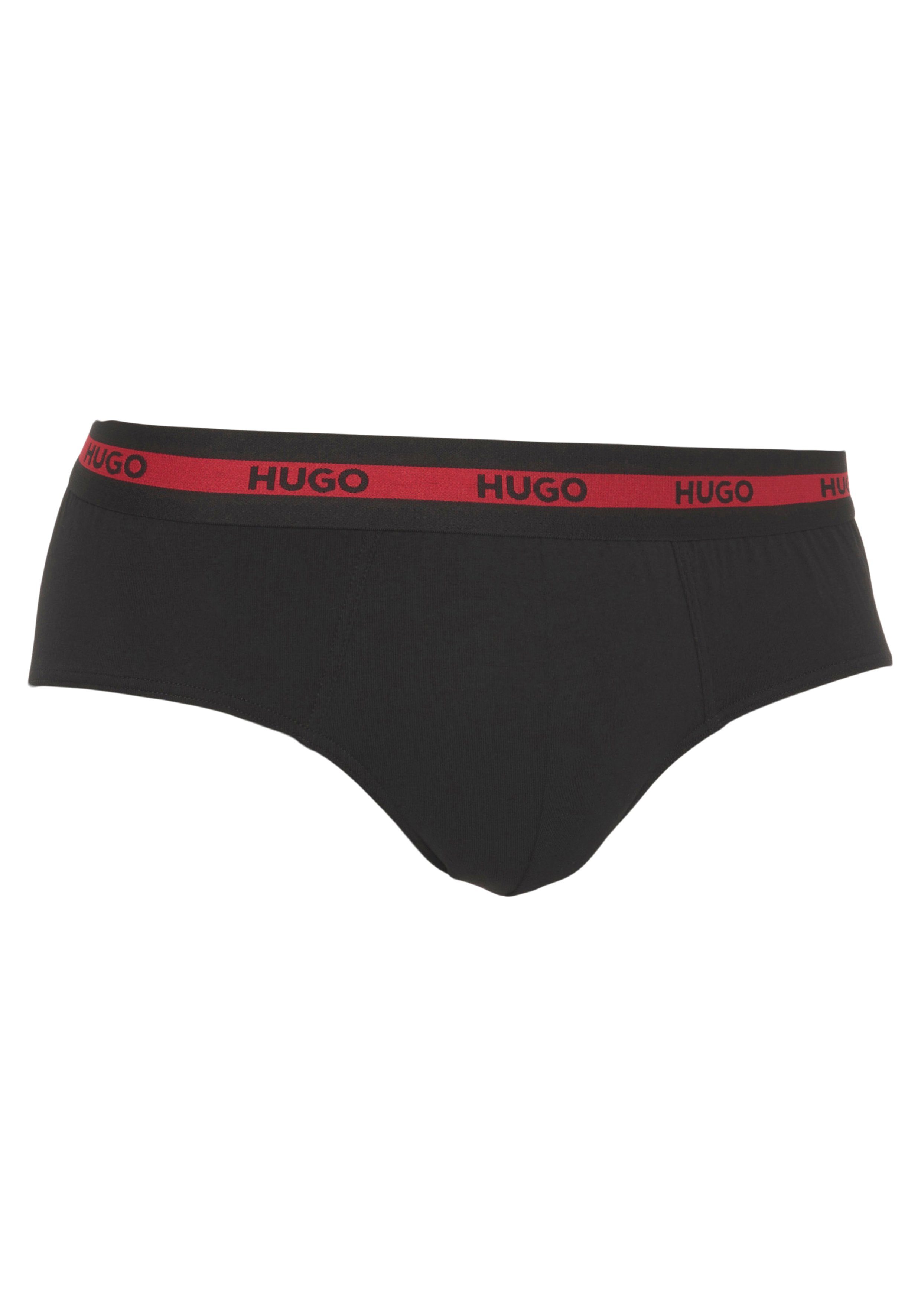 HUGO underwear Slip met contraststrepen en logo-opschriften op de tailleband (set, 3 stuks, In driepack)