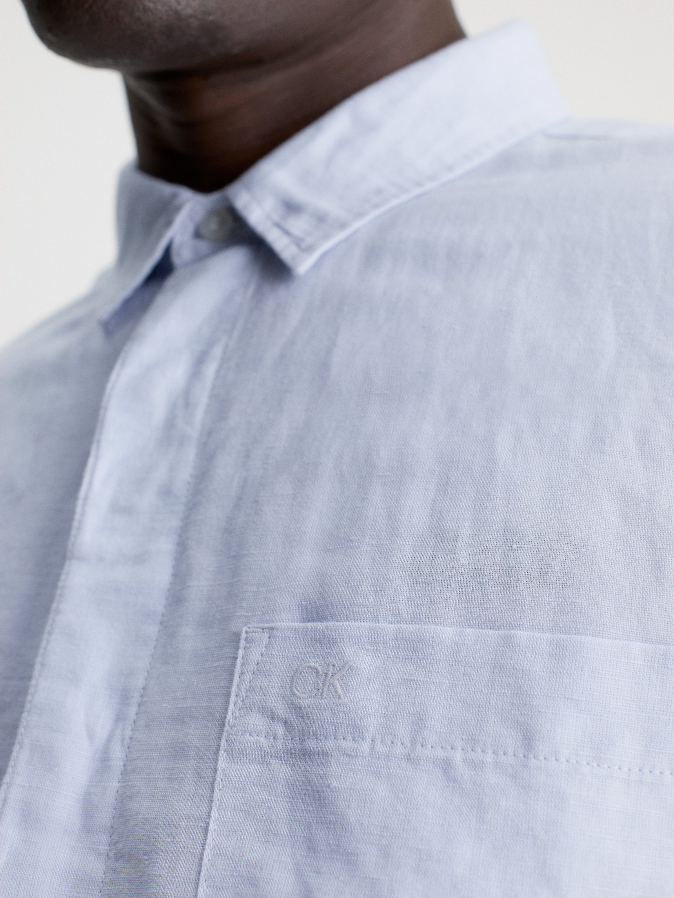Calvin Klein Overhemd met lange mouwen COTTON LINEN CHEST POCKET