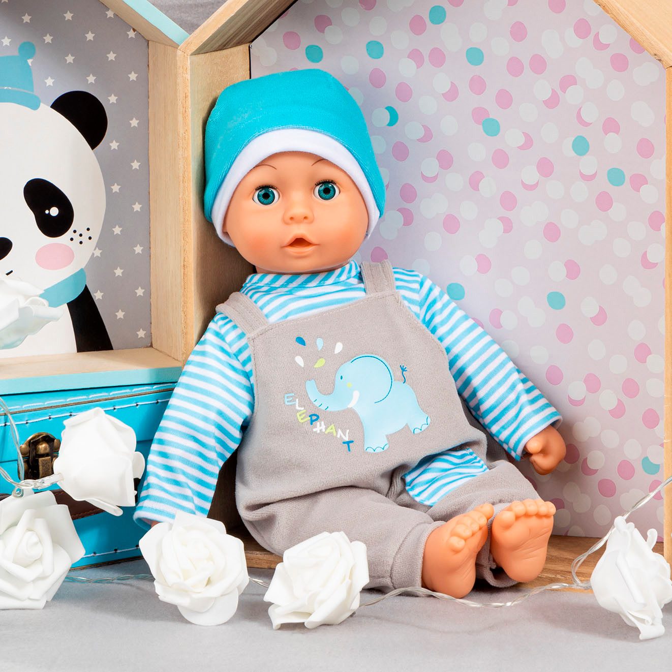 Bayer Poppenkleding Bovenstuk/salopette olifant (set, 3-delig)
