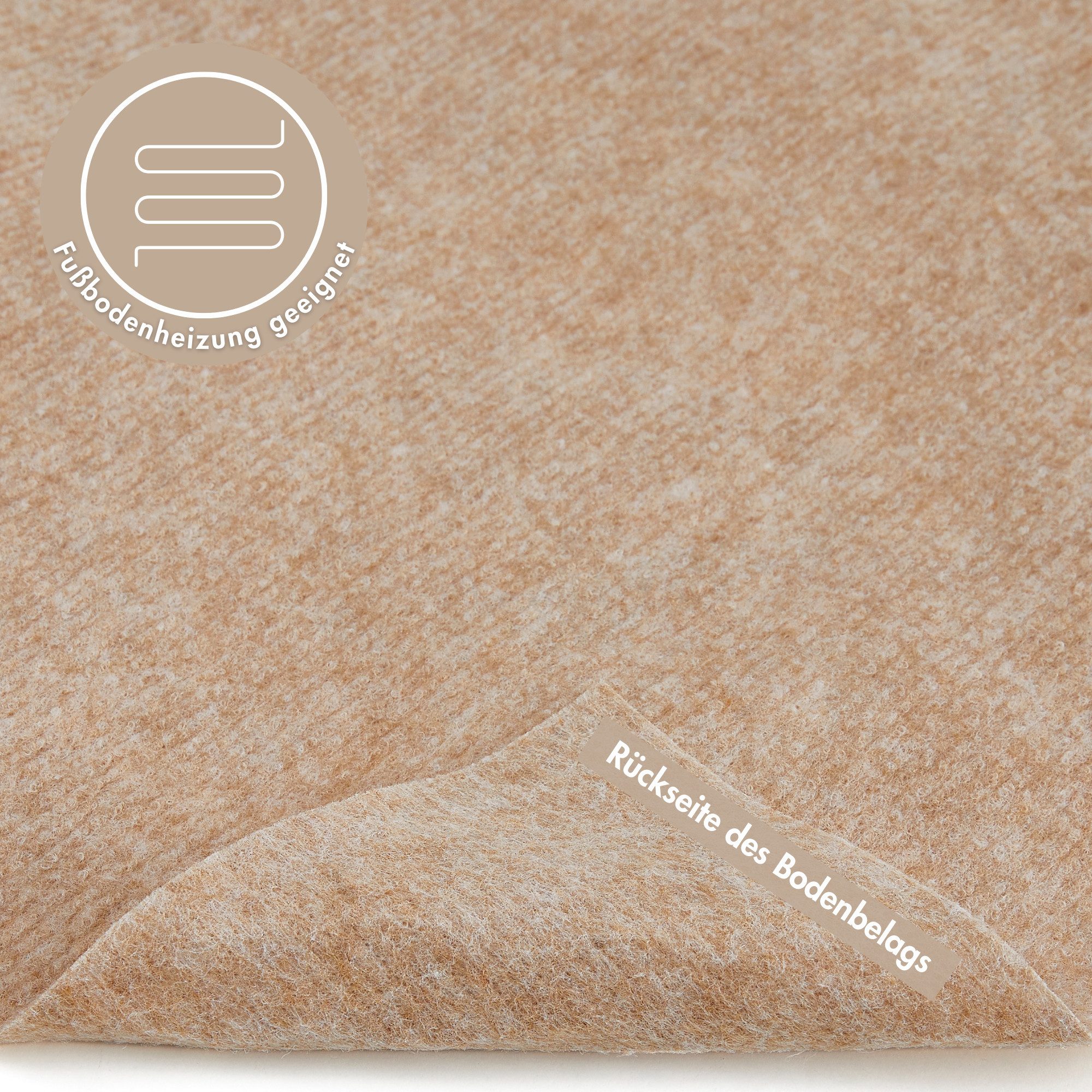 Andiamo Tapijt Milo, naaldvilt, Made in Belgium Uni kleuren, breedte 100 cm of 200 cm, woonkamer, slijtvast (1 stuk)