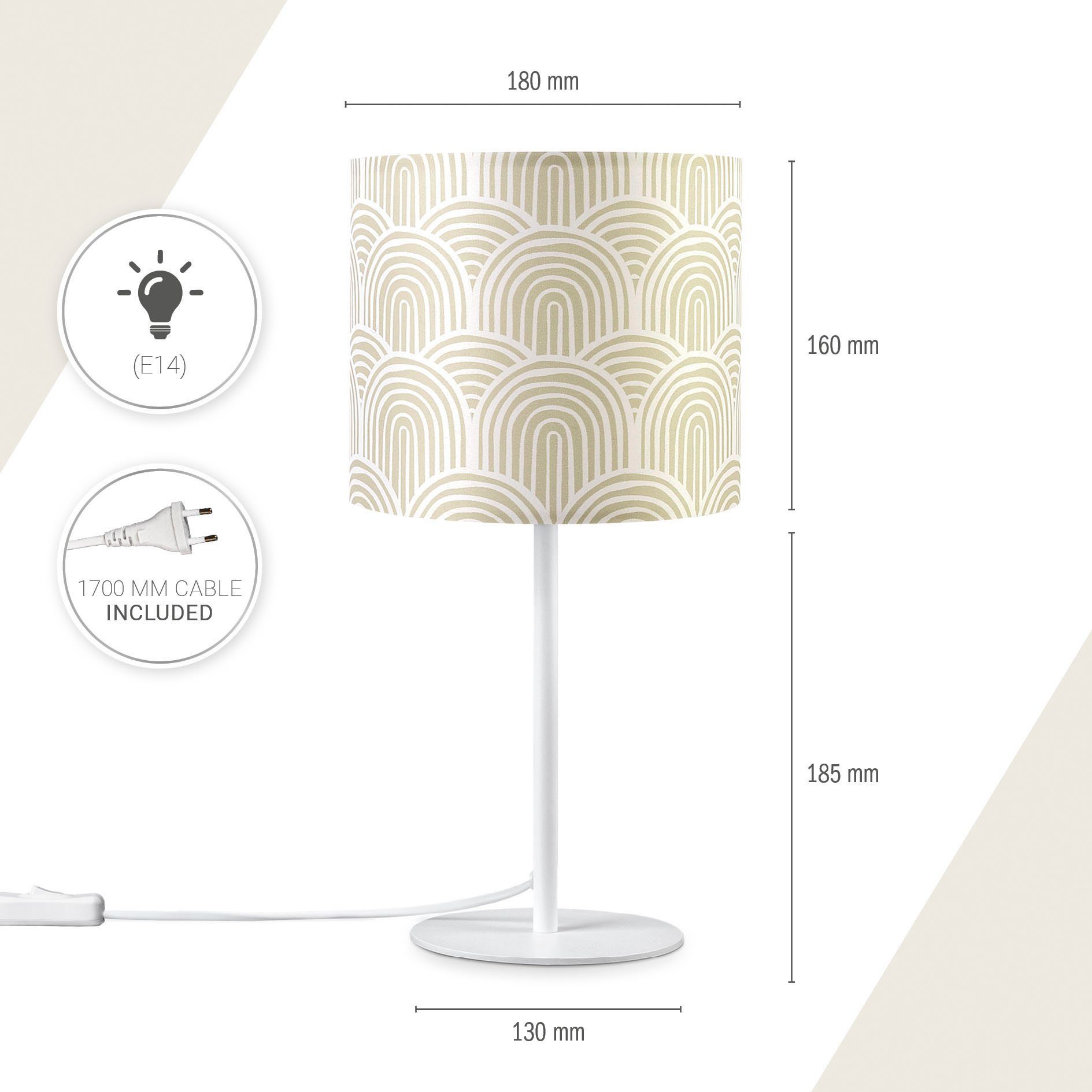 Paco Home Tafellamp Luca Pillar Met kap woonkamer nacht modern uni E14