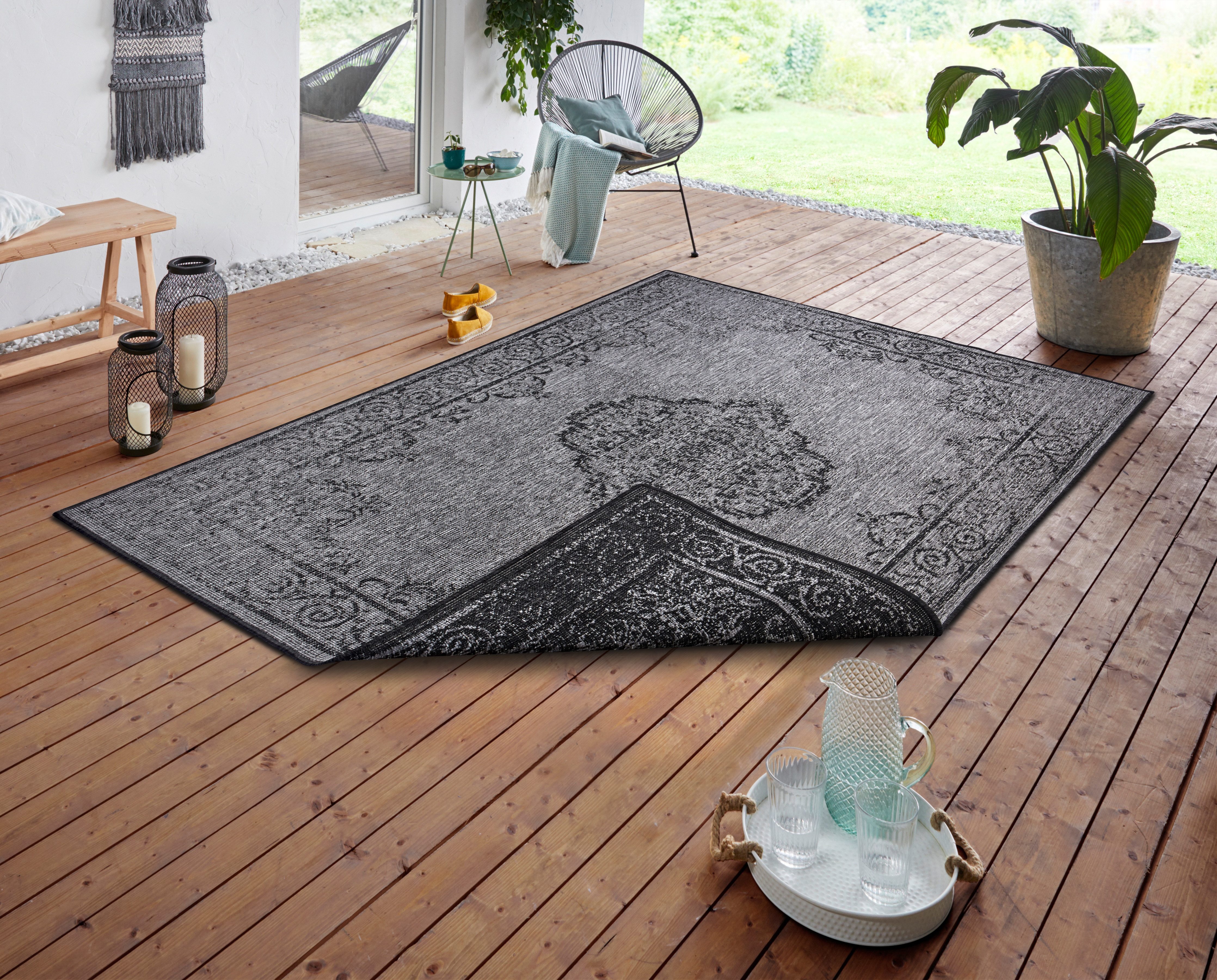 NORTHRUGS Vloerkleed CEBU tweezijdig te gebruiken kleed In- & outdoor, weerbestendig, balkon, woonkamer, waterbestendig, oriëntaals moderne