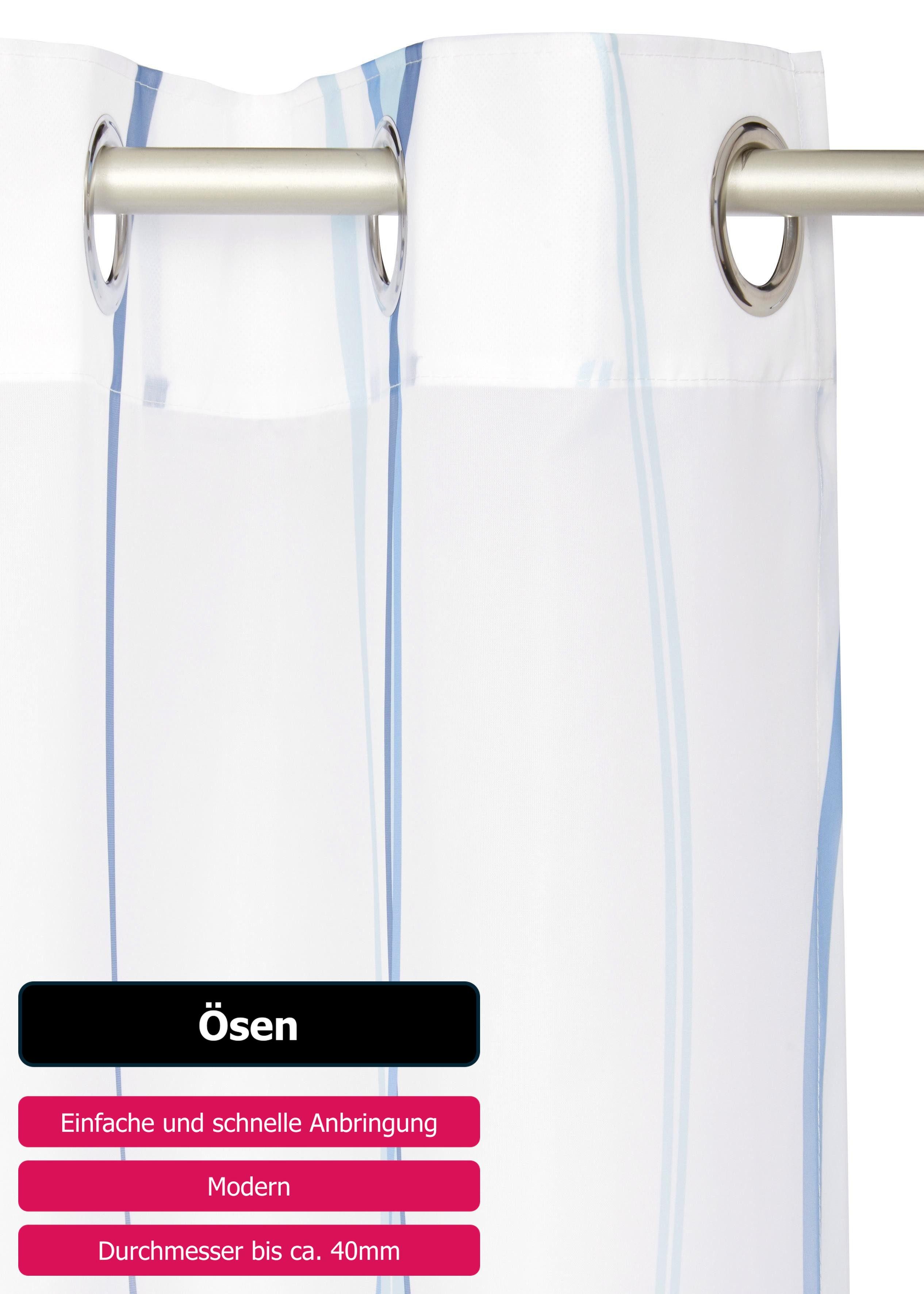 my home Gordijn Dimona set van 2, transparant, voile, polyester, golven (2 stuks)
