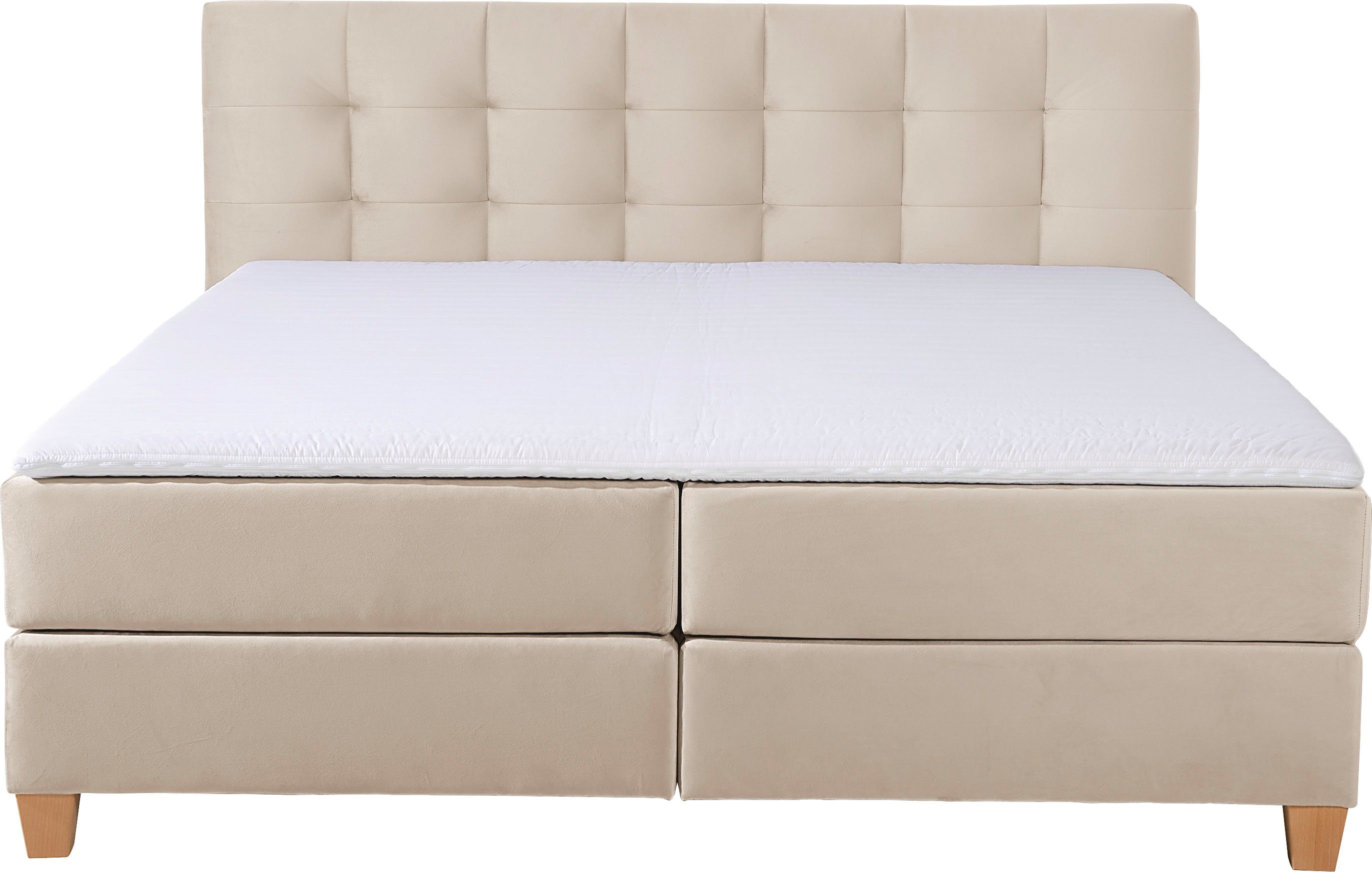 Home affaire Boxspring Moulay incl. topmatras, in extra lang 220 cm, 3 hardheden, ook in h4
