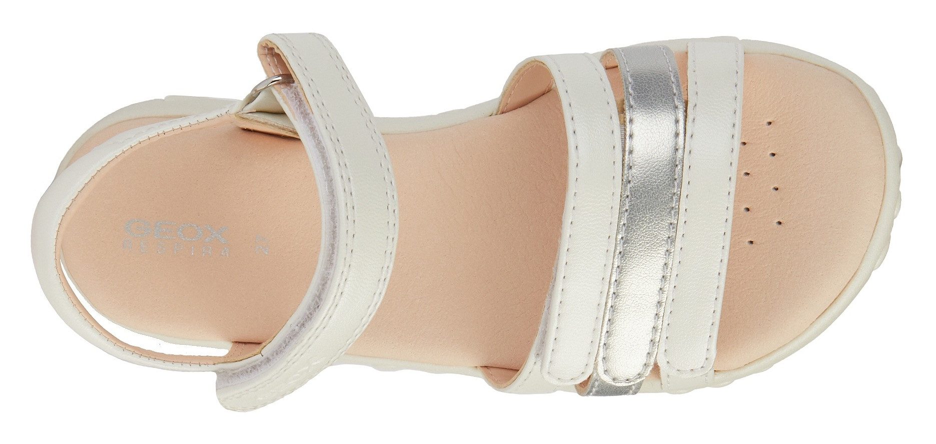 Geox Sandalen J SANDAL HAITI GIRL , glitter-sandaal, klittenbandschoen in metallic-look