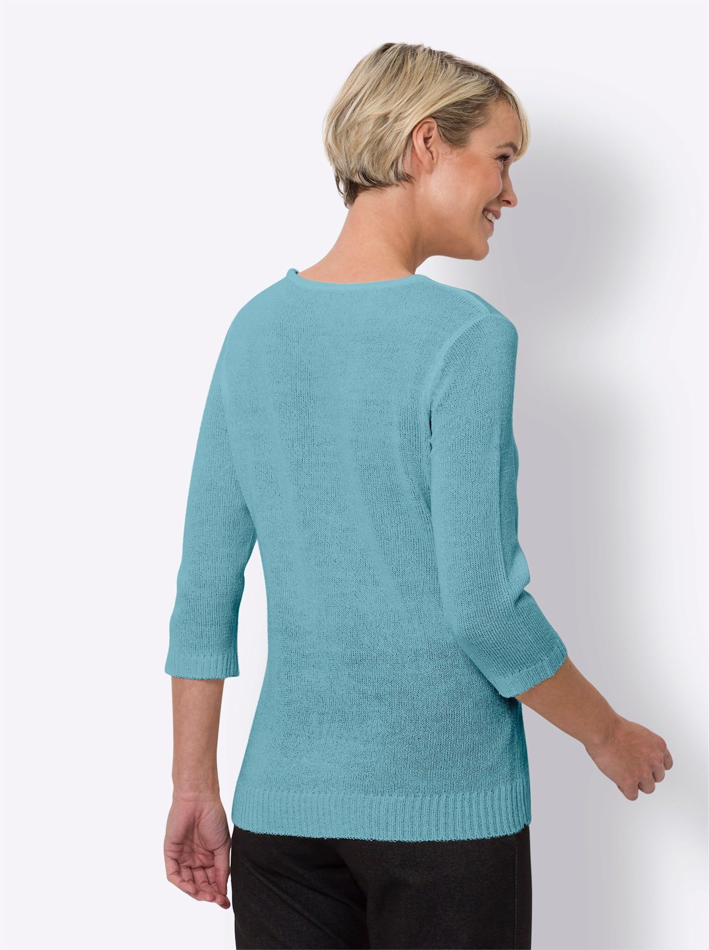 Classic Basics Trui met 3 4 mouwen Trui met ronde hals