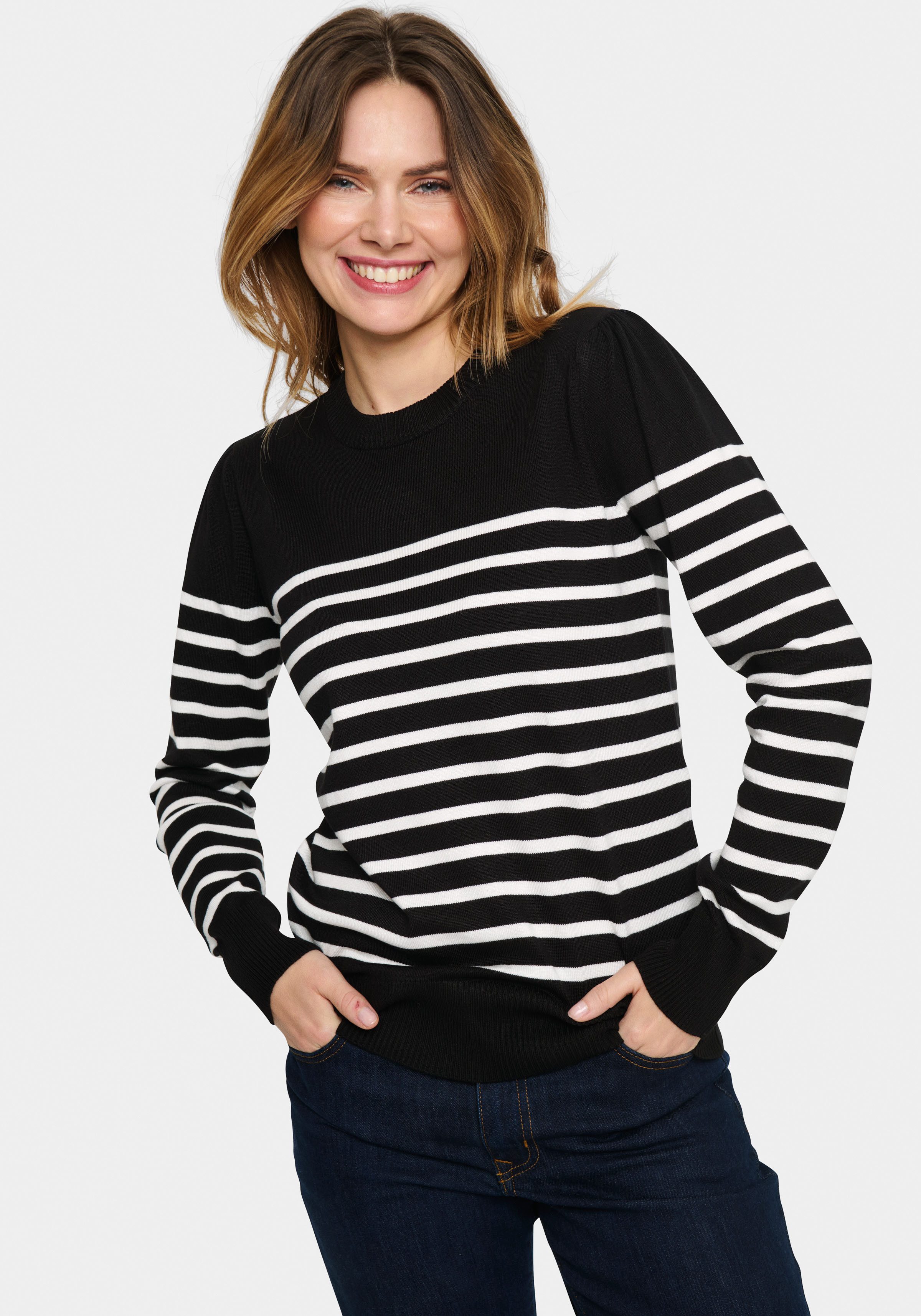 Saint Tropez Gebreide trui MilaSZ LS Striped Pullover