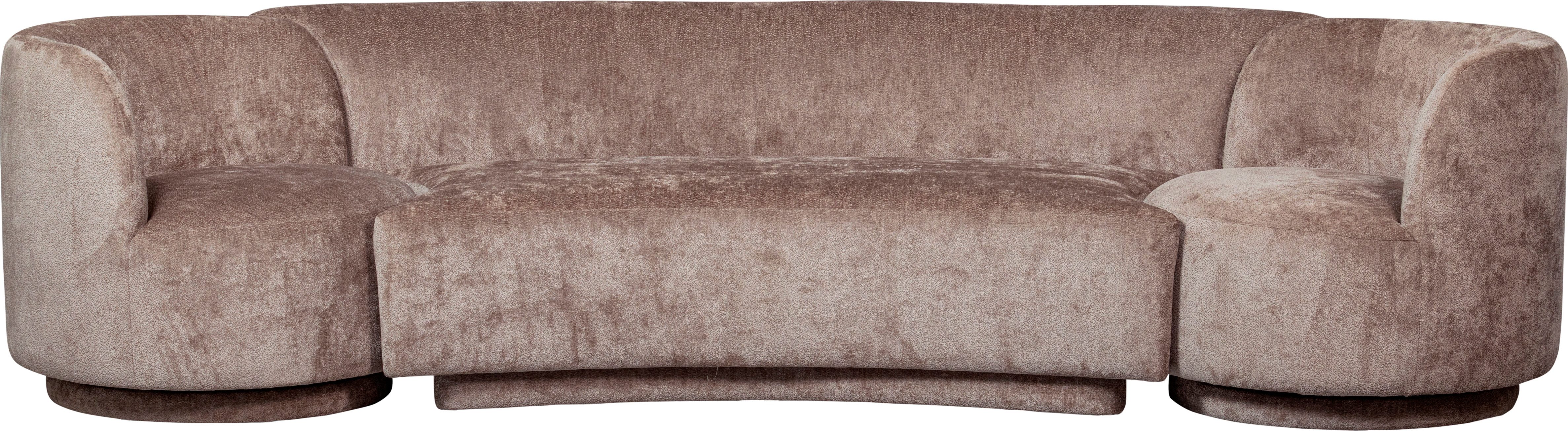 WOOOD Loungebank Combi-Popular: Bank + fauteuil met grof chenille gevoerd, breedte 370 cm