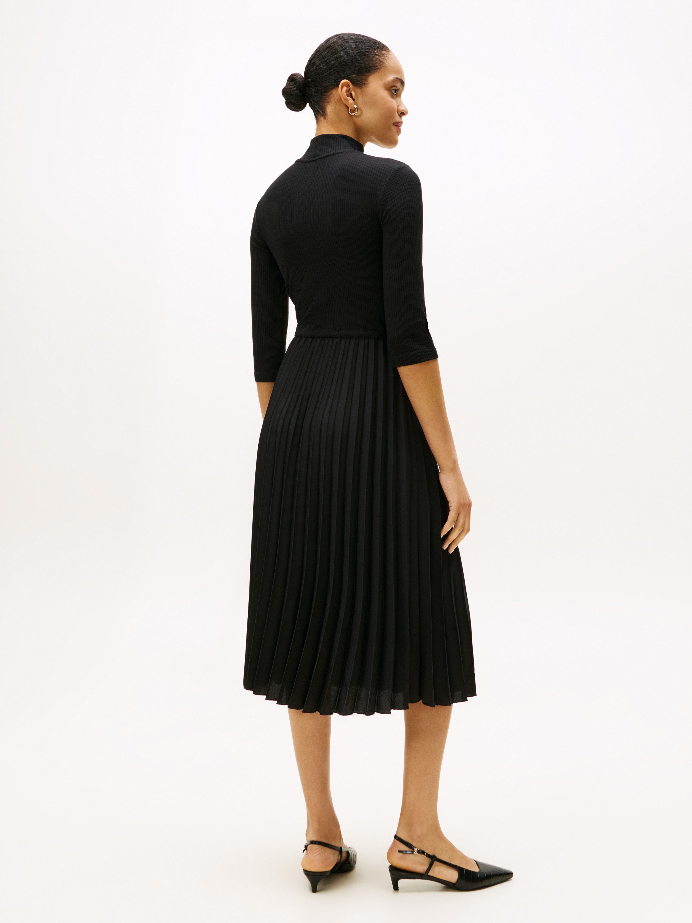 Tommy Hilfiger Jurk in a-lijn SLIM 5X2 RIB MIX MIDI DRS