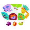 knorrtoys badspeelgoed escabbo badmattenset, junglesafari met drie waterspuitfiguren (4-delig) multicolor