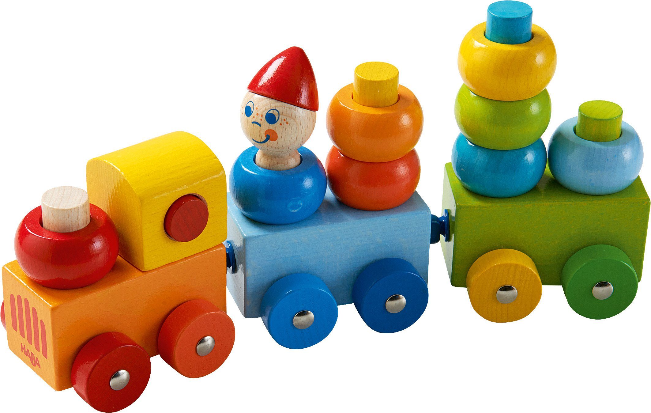 Adviseur wrijving tafel Haba Speelgoed spoorweg Speeltrein gekleurde rondjes van hout, made in  germany online verkrijgbaar | OTTO