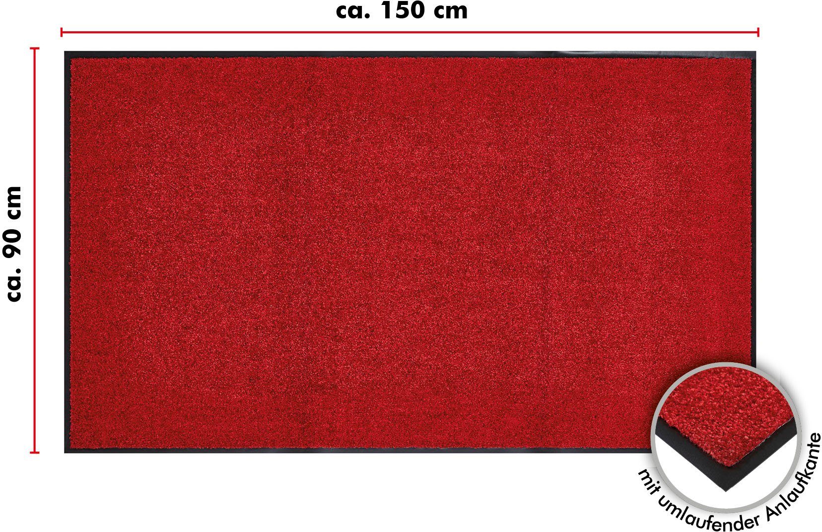 Andiamo Mat Super Wash & Clean, Made in Belgium Vuilopvangmat, uni kleuren, antislip, wasbaar