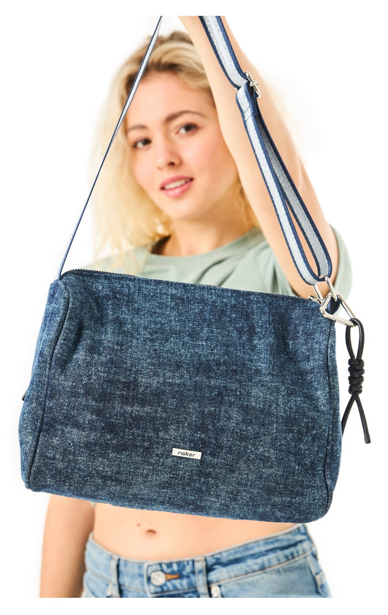 Rieker Schoudertas , schoudertas, dameshandtas met afneembare logo-hanger