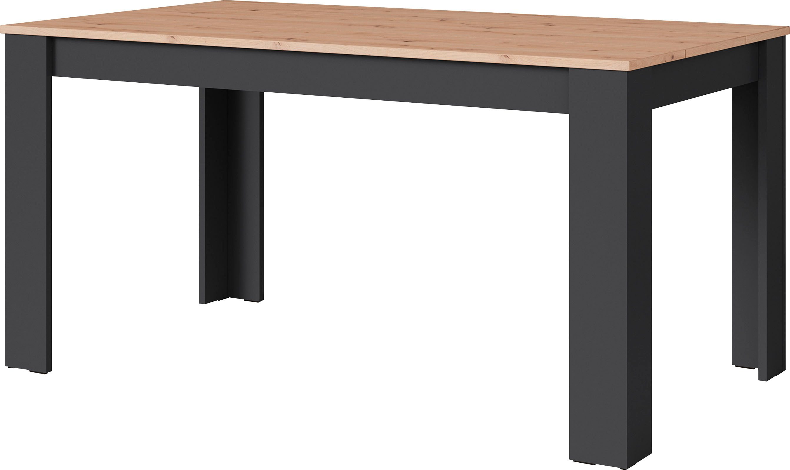byLIVING Eettafel Nori Keukentafel in eikenlook, frame in antraciet of wit