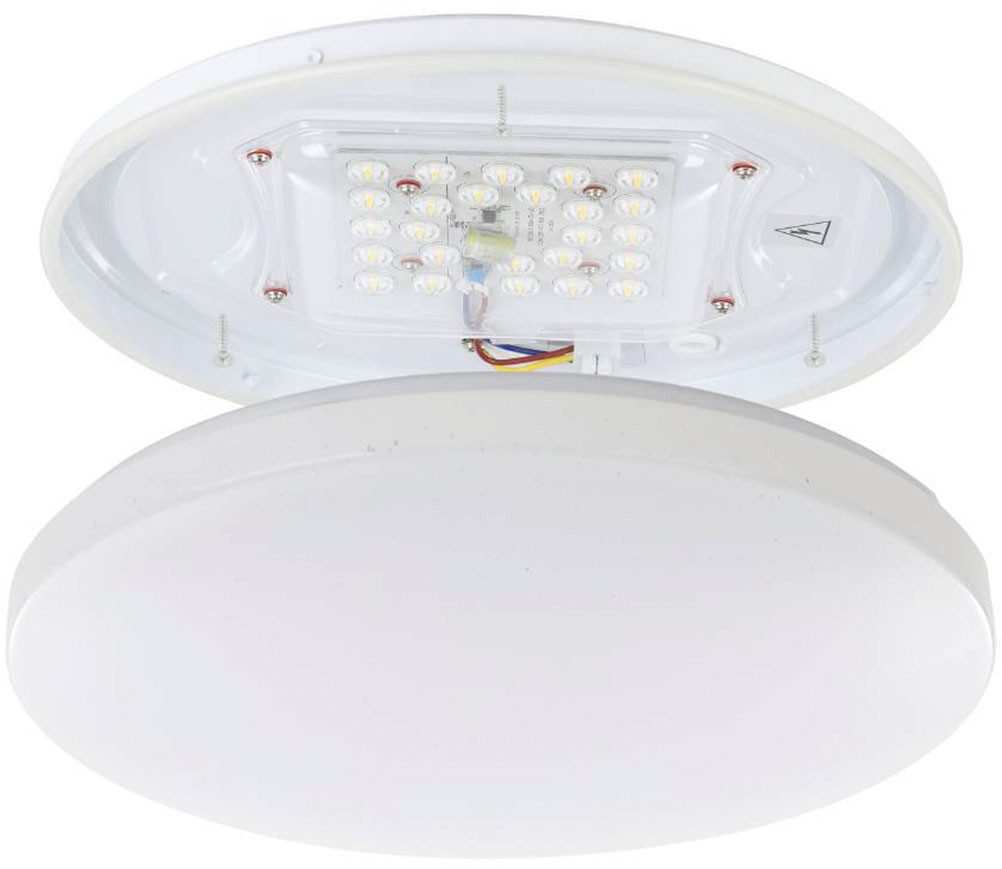 EGLO Plafondlamp FRANIA-S plafondlamp, wit, kristalleffect, lage opbouwhoogte, 1x18W (1 stuk)
