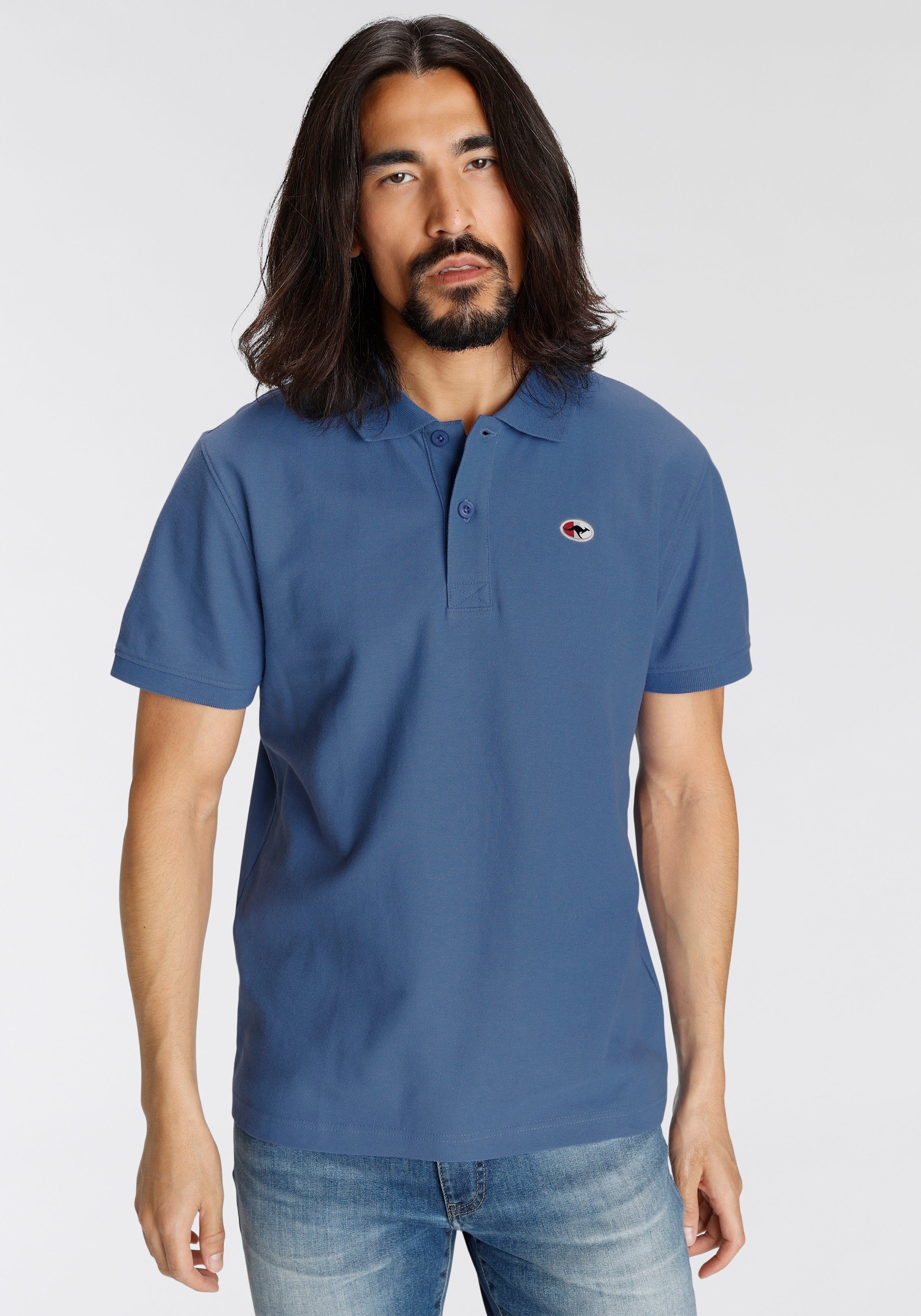 KangaROOS Poloshirt Korte mouwen, met polokraag, van piqué-stof, van 100% katoen
