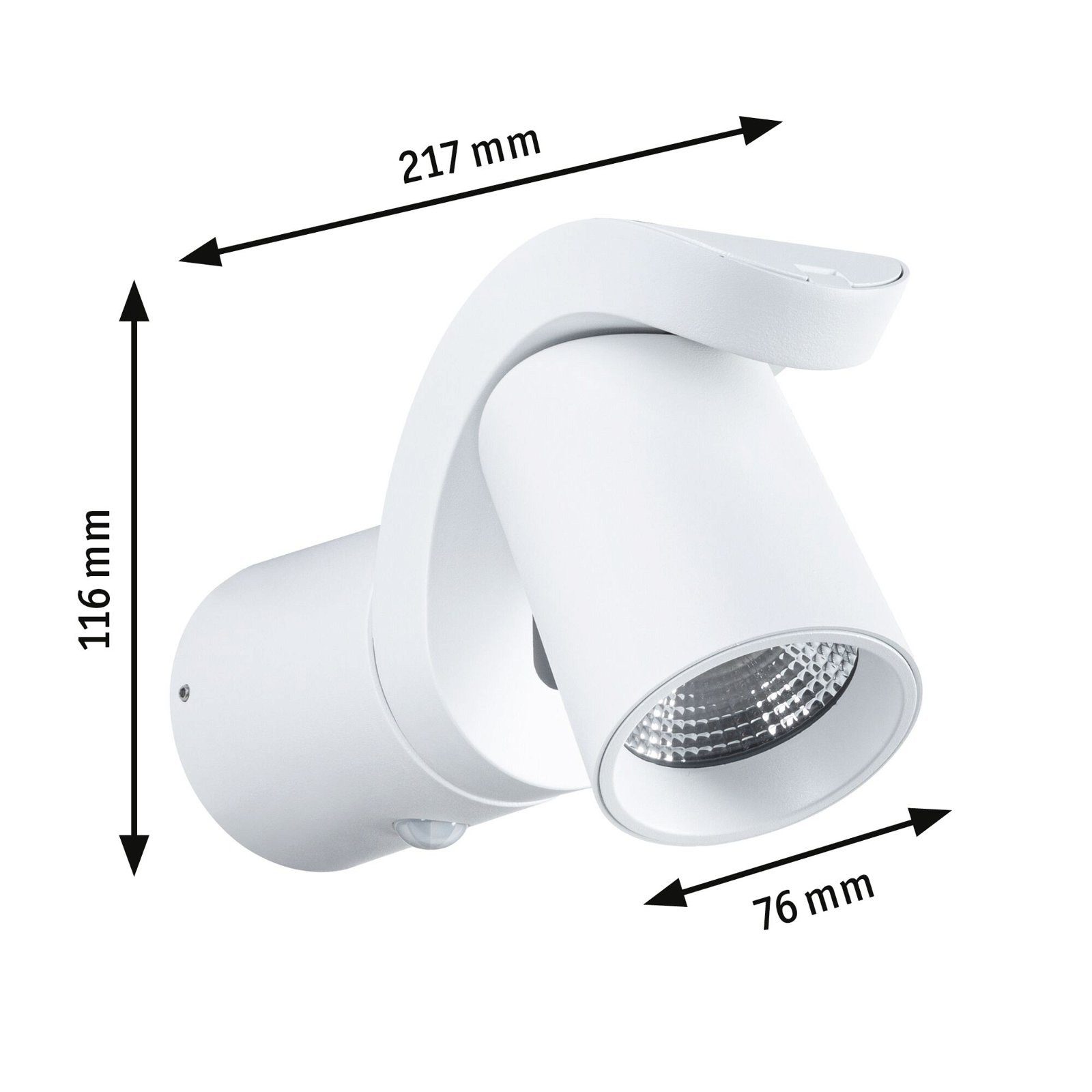 Paulmann Led-wandlamp voor buiten Cuff IP44 76x217mm 3000K 10W 700lm 230V 70° aluminium (1 stuk)