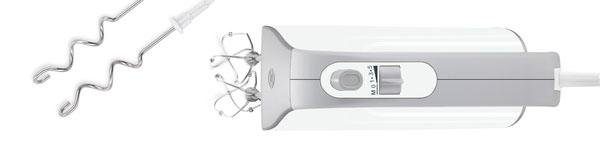 BOSCH Handmixer Styline MFQ4030, roestvrijstalen garde/deeghaak, 5 standen, wit
