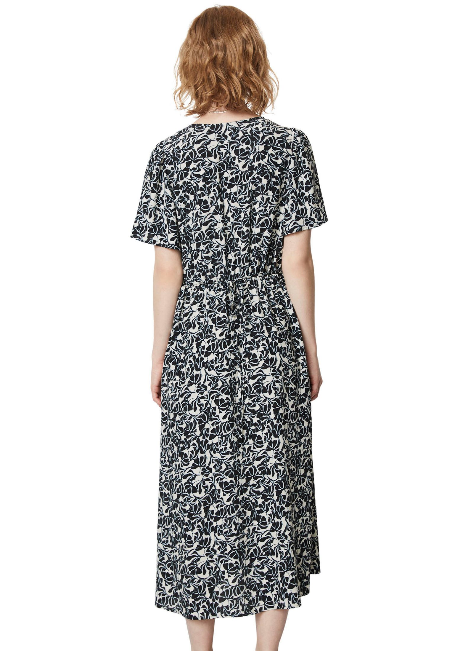 Marc O'Polo DENIM Midi-jurk met elastische taille van vloeiende viscose-crêpe