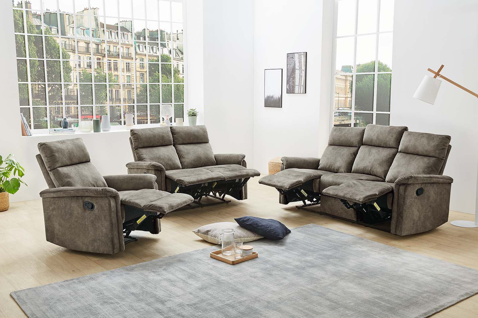 Jockenhöfer Gruppe 2-zitsbank Amrum Ligfunctie met halfautomatische relaxfunctie, TFK bekleding