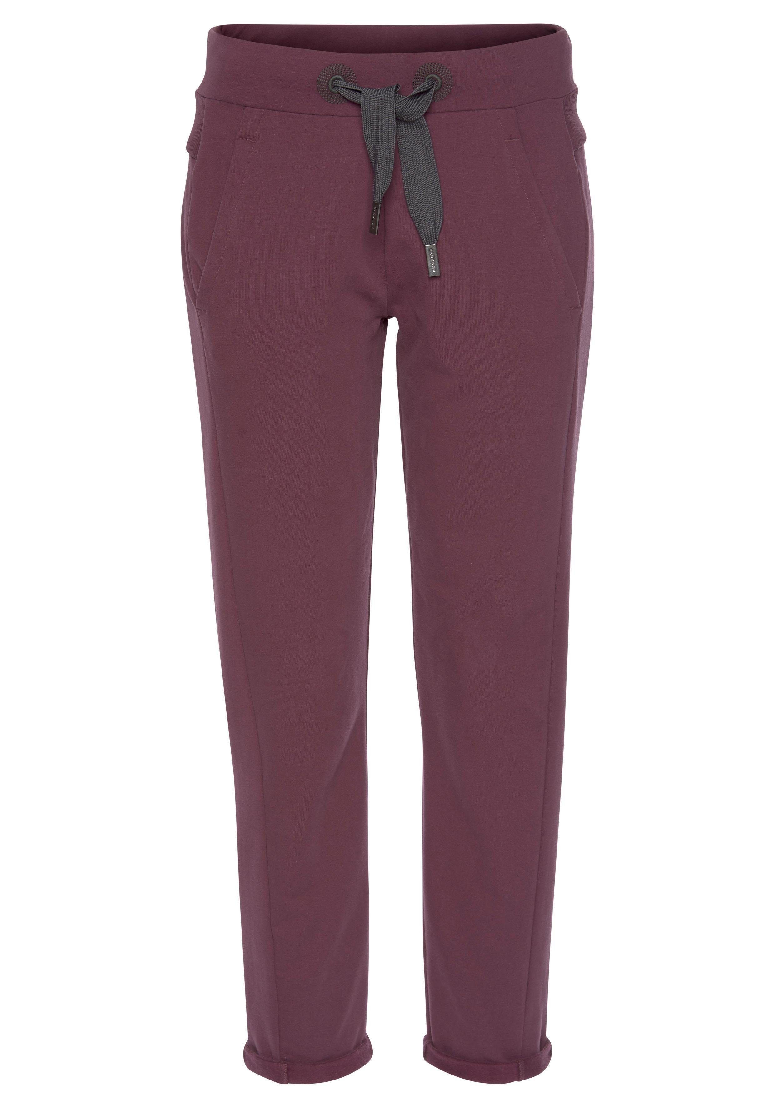 Elbsand Sweatbroek Brinja met logoprint op de tailleband en zakken, joggingbroek, loungebroek