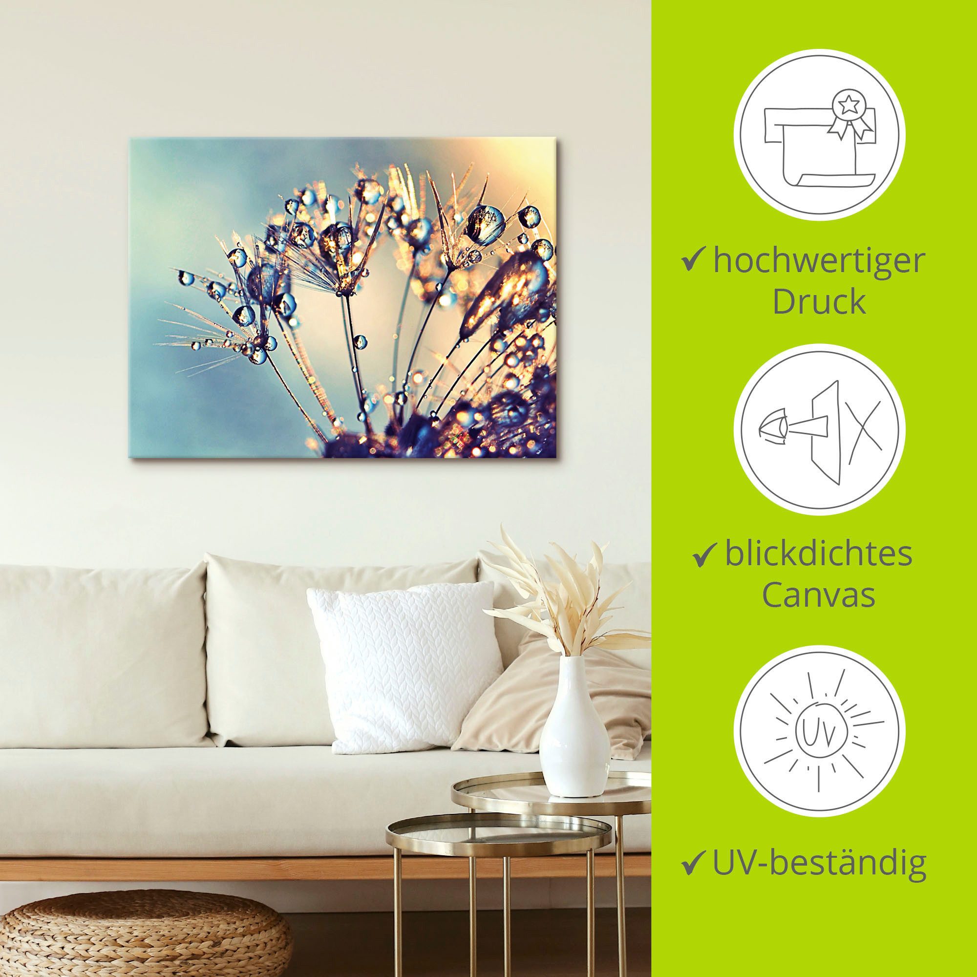 Artland Artprint Pluizenbol glitter touw als artprint op linnen, poster in verschillende formaten maten
