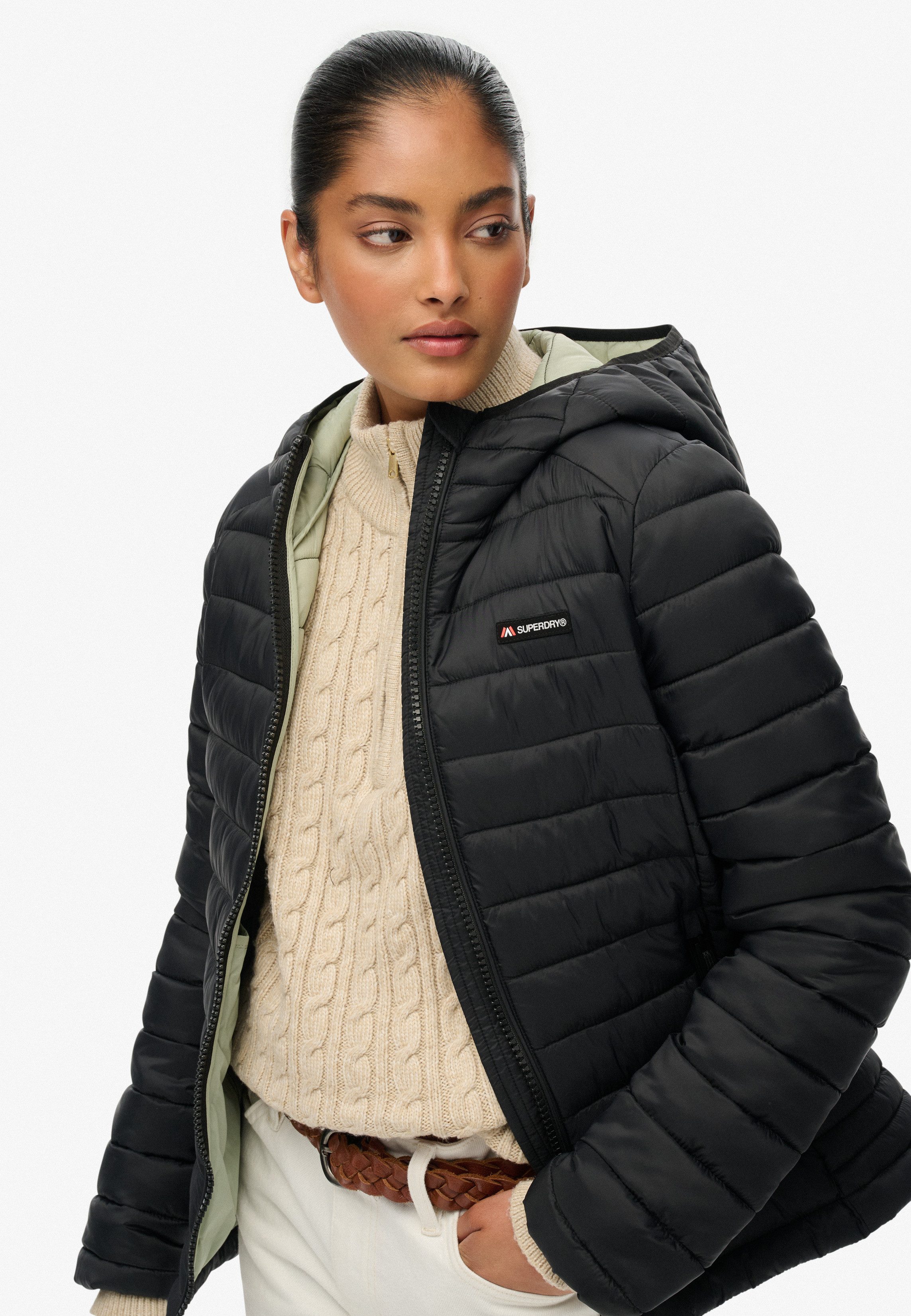 Superdry Gewatteerde jas HOODED FUJI LITE PADDED JACKET