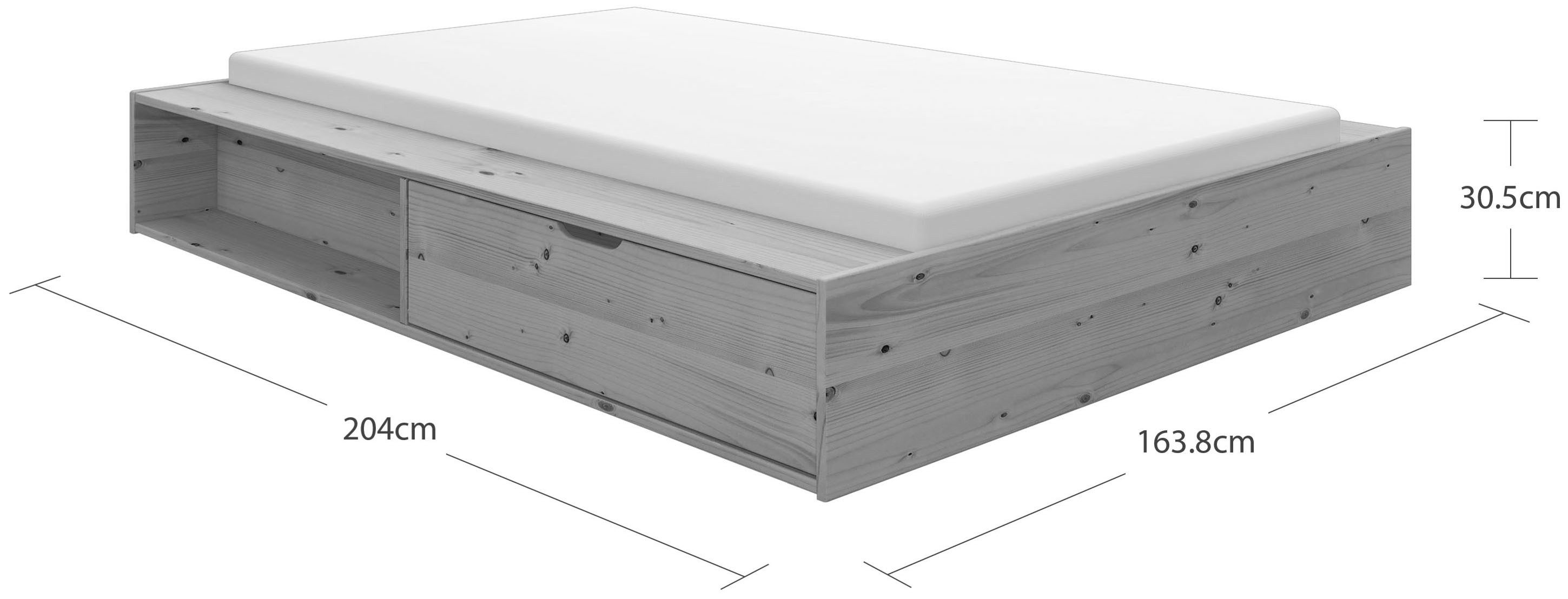 Home affaire Massief houten ledikant Erno, OTTOs keuze, BESTSELLER, opbergbank futonbed, 275KG belastbaar