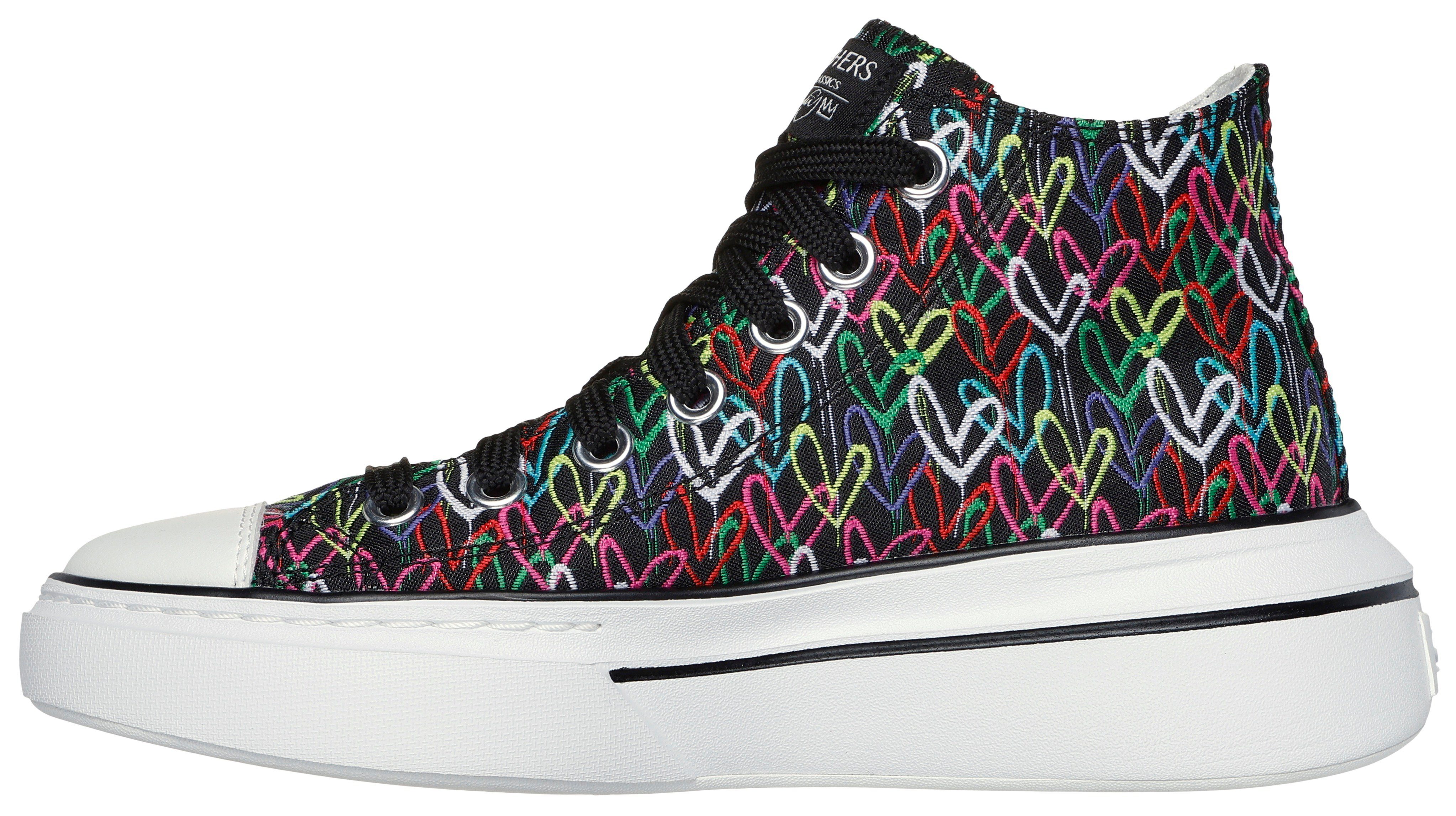 Skechers Sneakers CORDOVA CLASSIC-LOVE LETTERS met schattige hartjesprint, vrijetijdsschoen, lage schoen, veterschoen