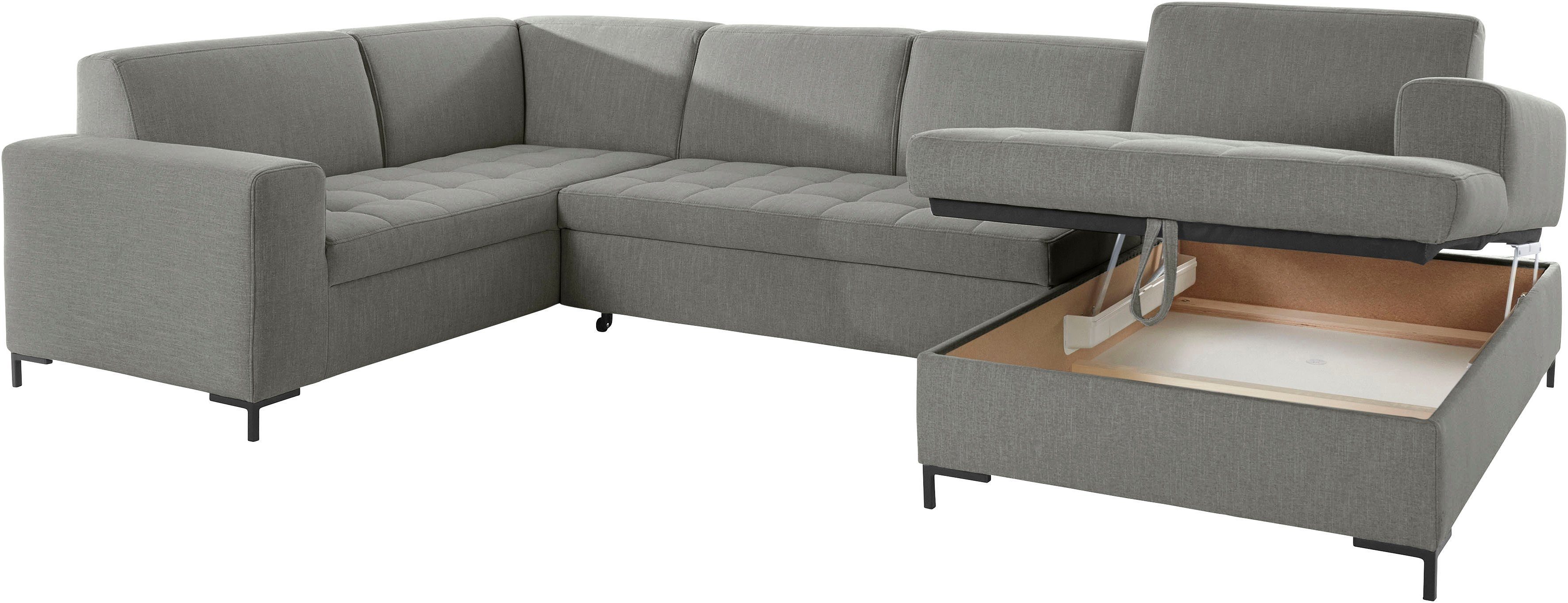 OTTO products Zithoek Grazzo U-vorm hoogwaardige stoffen van gerecycled materiaal, stiksels op de zitting